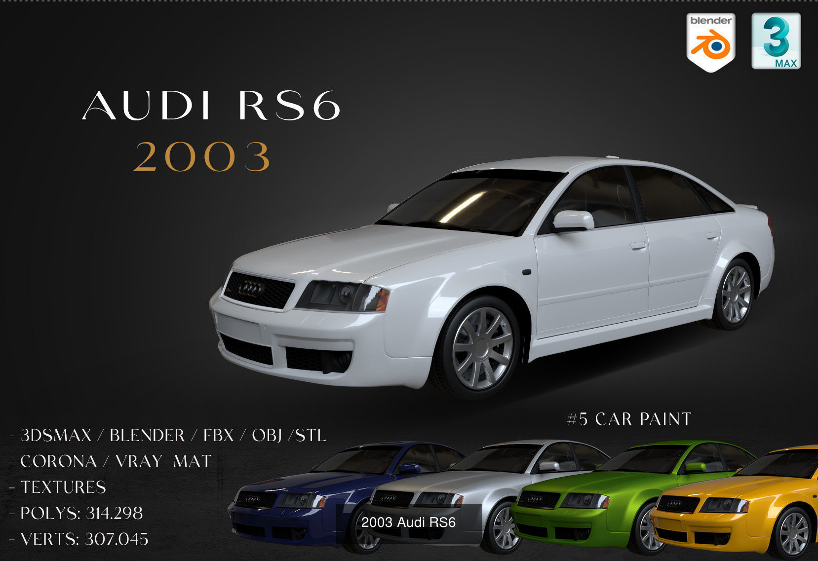 AUDI COLECTION CARS 1983-2012 3D Model Collection_3