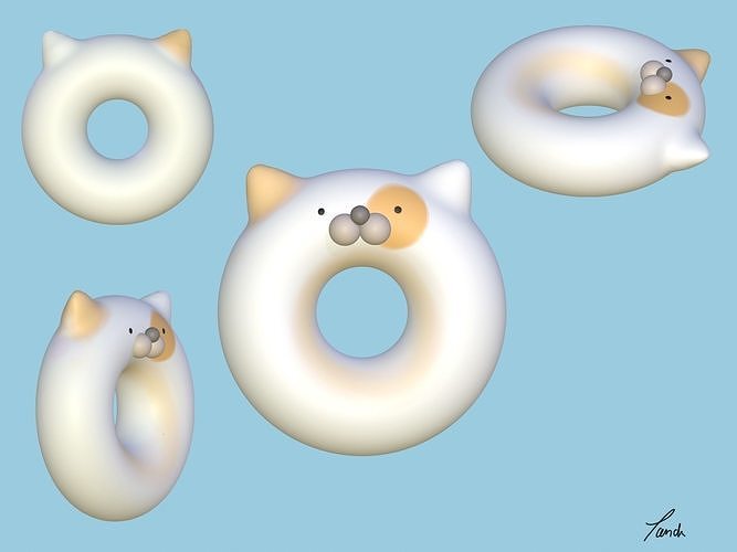 Cat Donut Free 3D print model