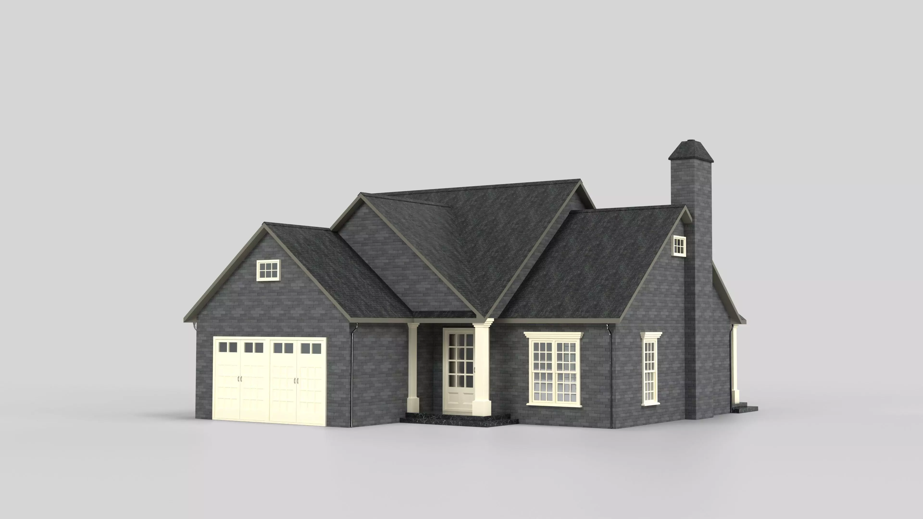 British House Design 05T1 Low-poly 3D model_0