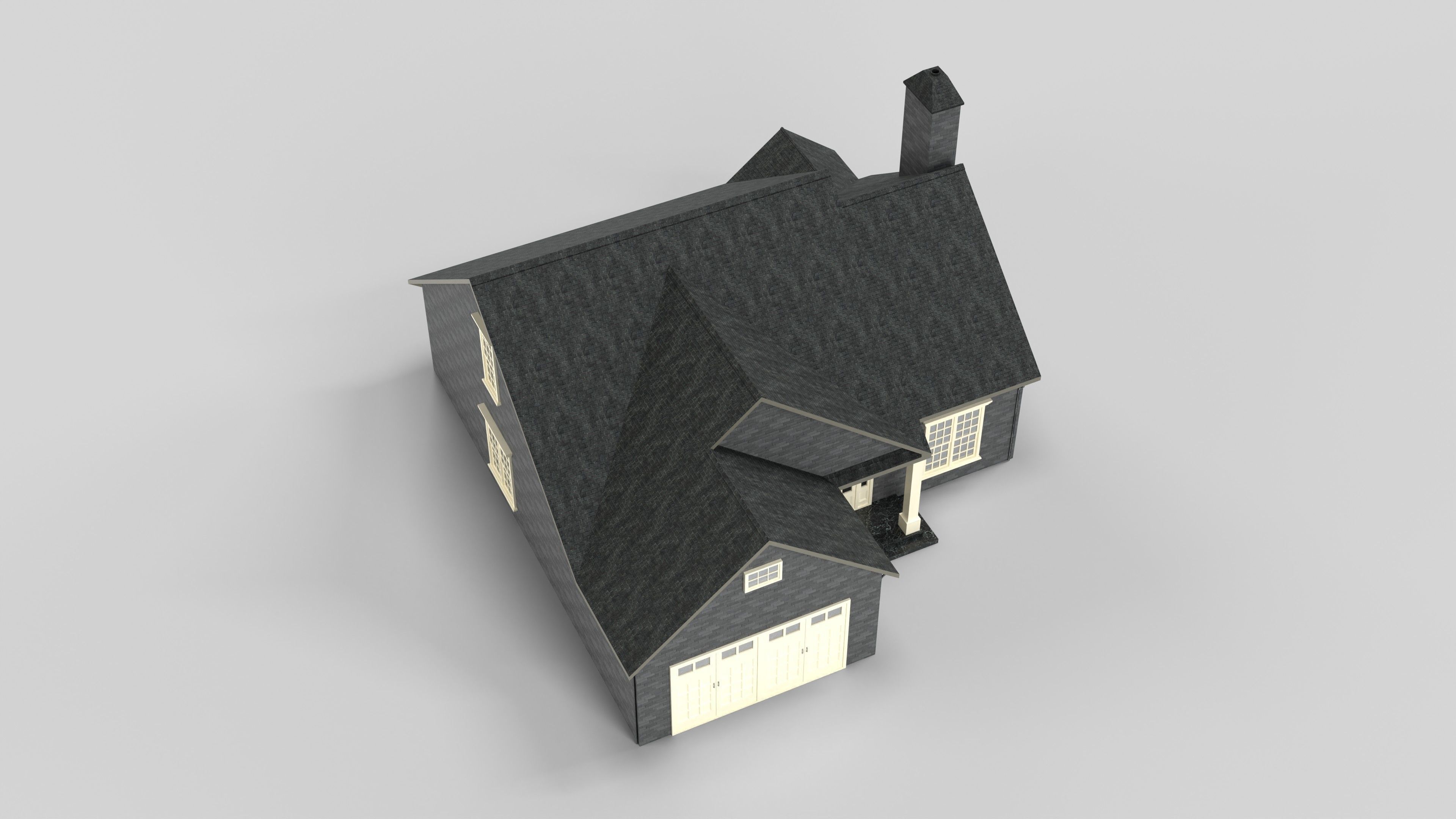 British House Design 05T1 Low-poly 3D model_4
