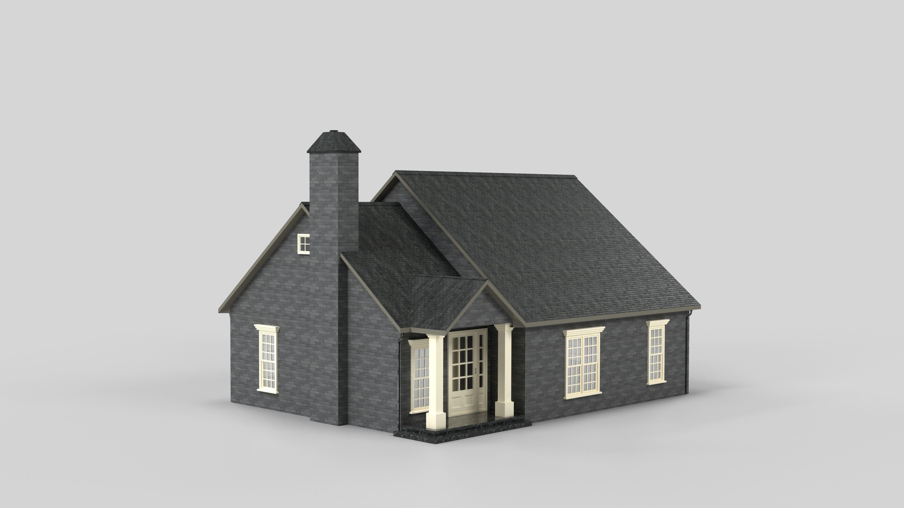 British House Design 05T1 Low-poly 3D model_3