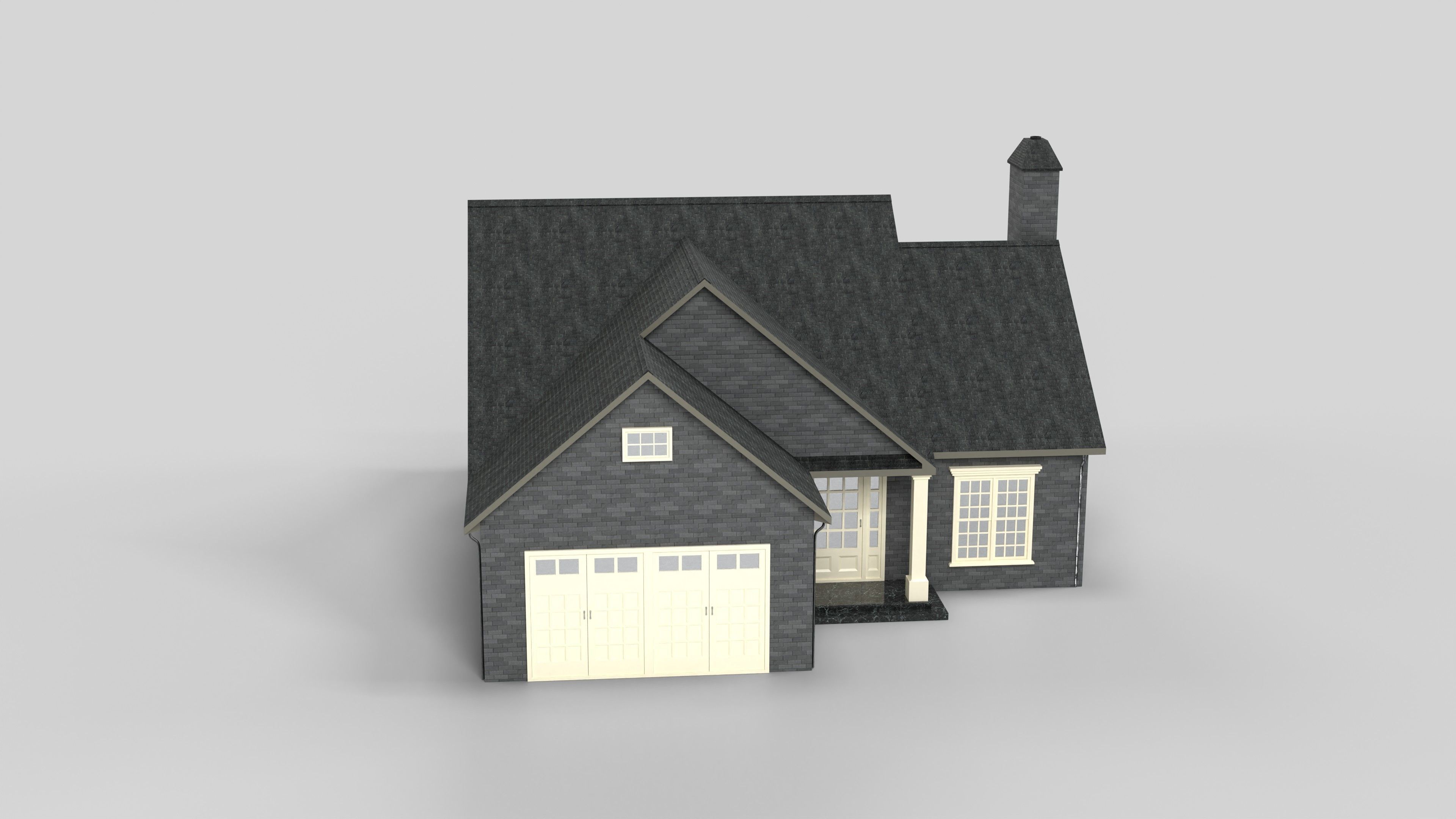 British House Design 05T1 Low-poly 3D model_1