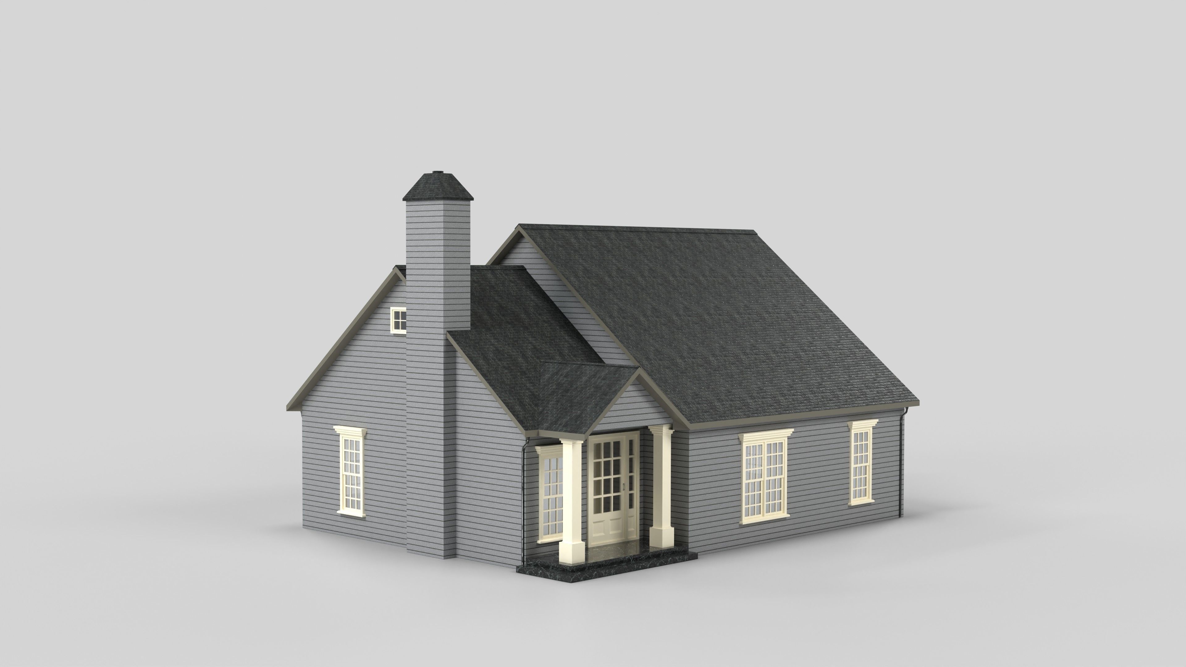 British House Design 05T2 Low-poly 3D model_2
