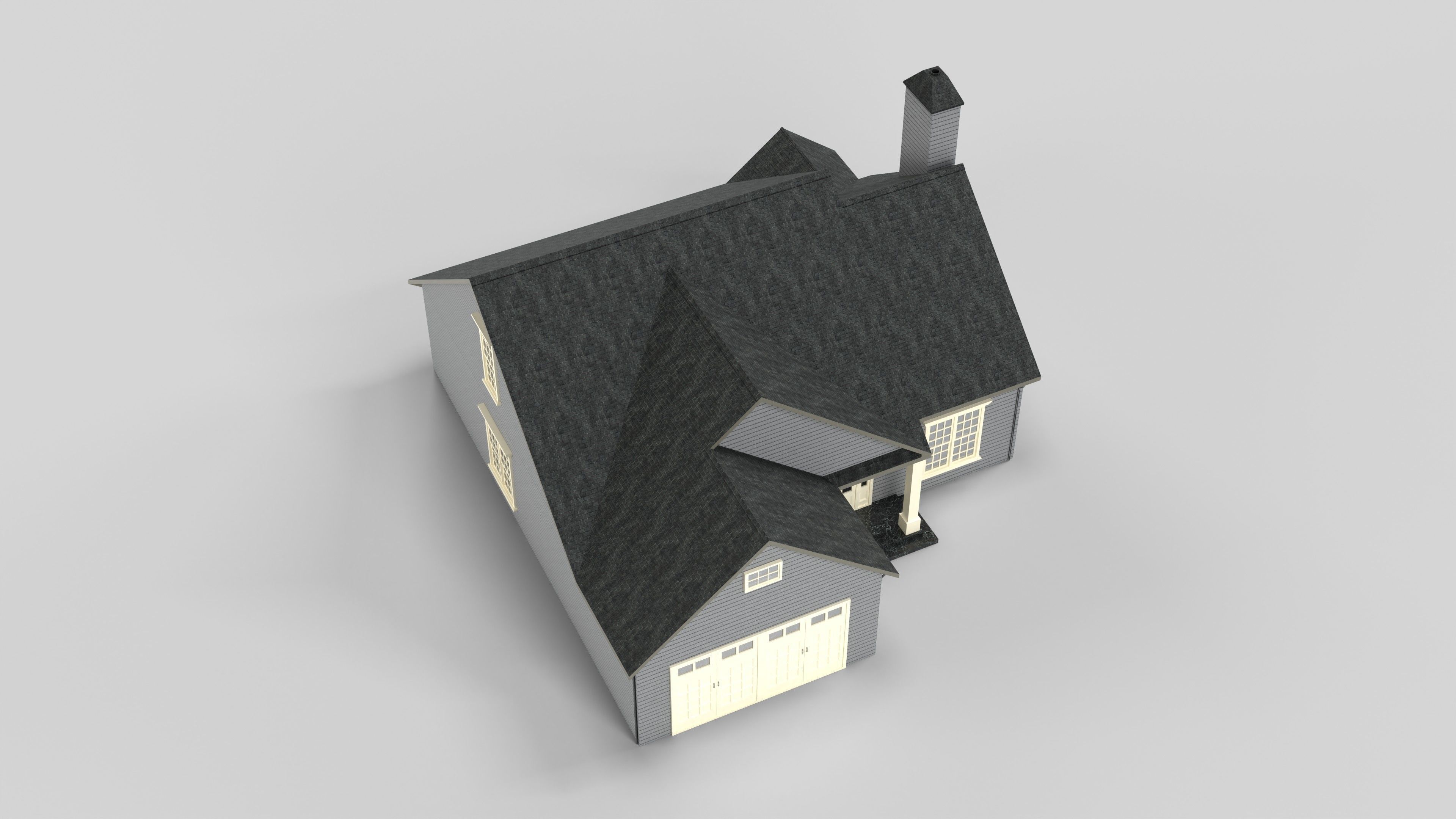 British House Design 05T2 Low-poly 3D model_1