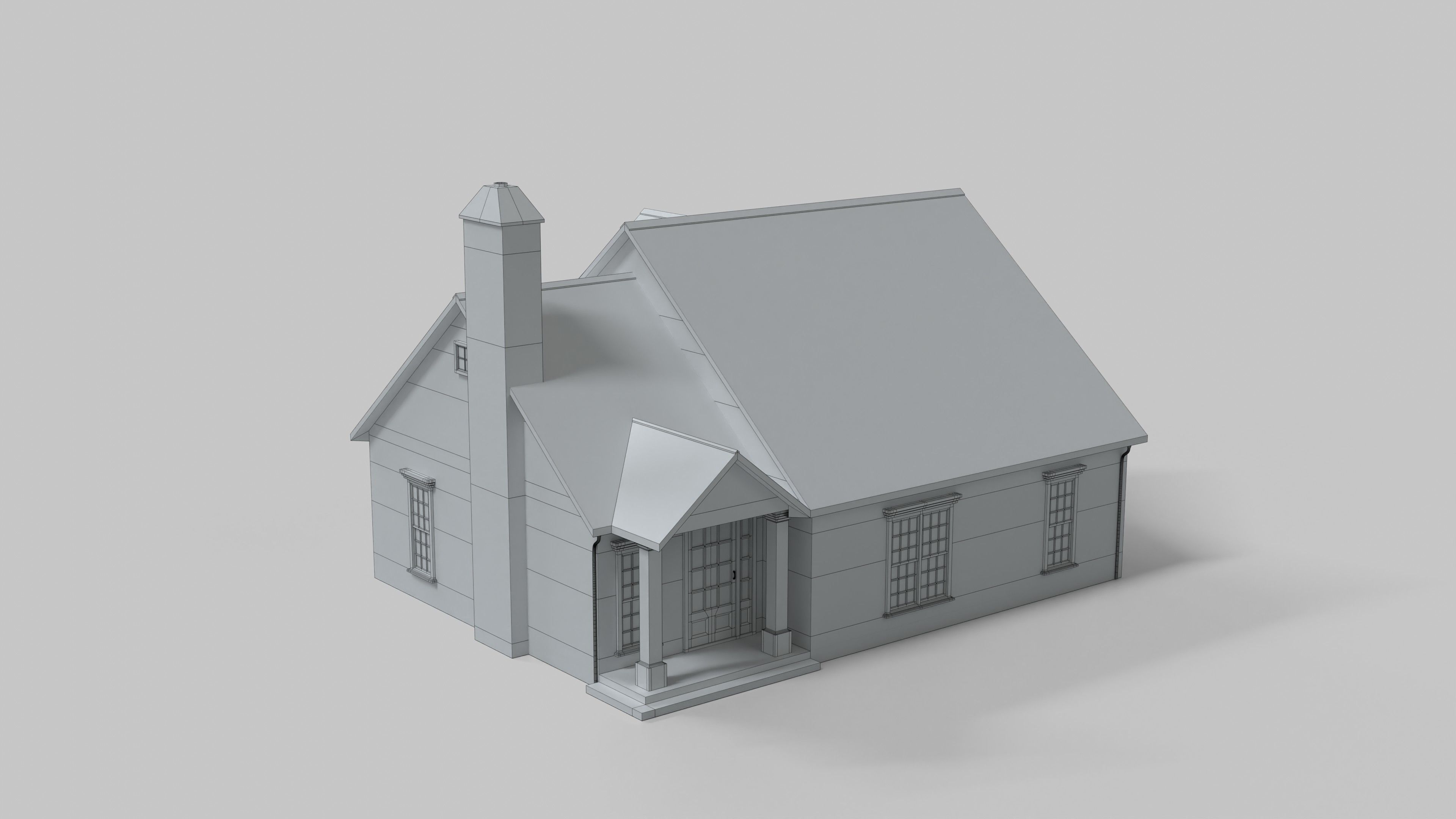 British House Design 05T2 Low-poly 3D model_6