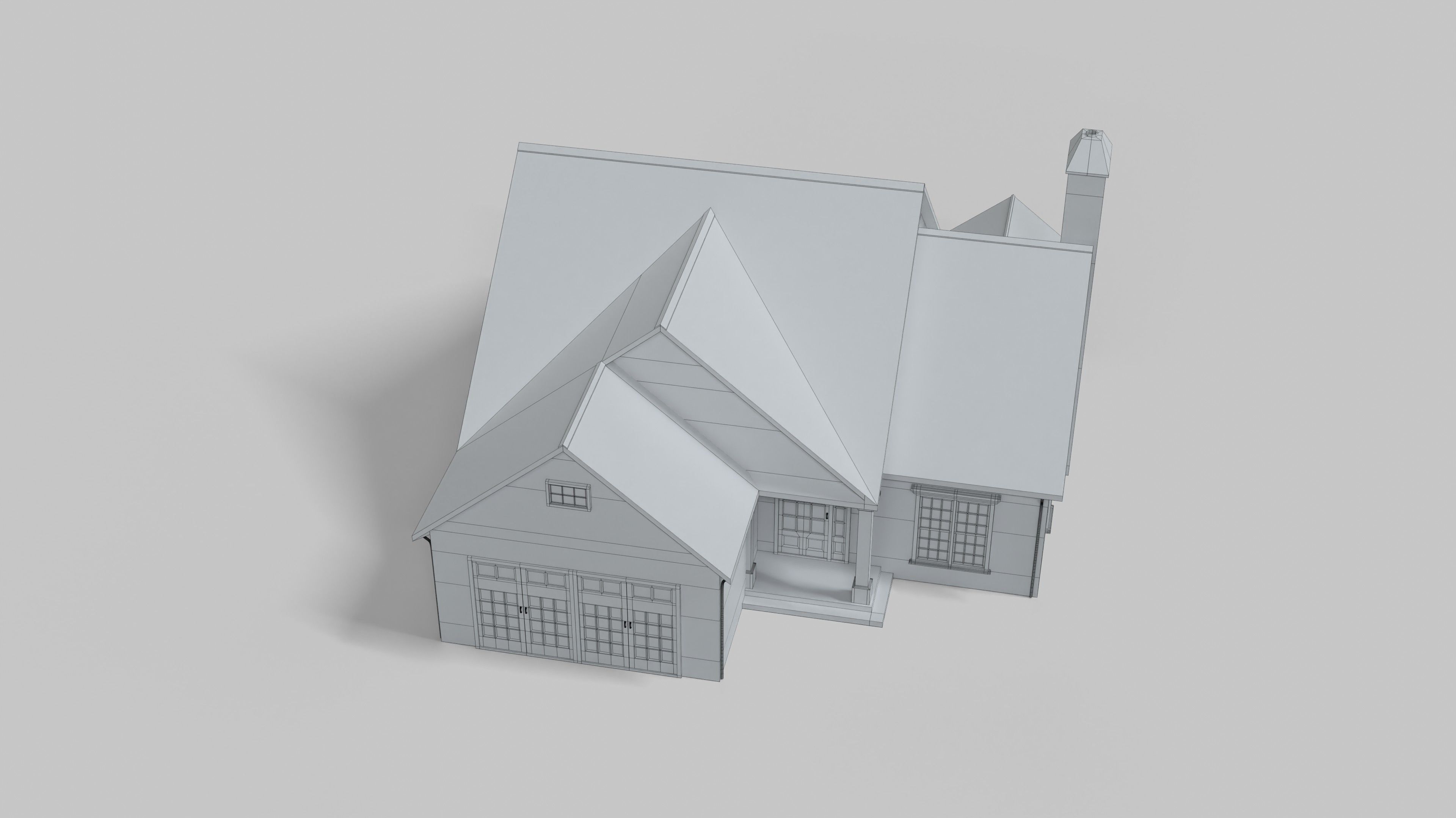 British House Design 05T2 Low-poly 3D model_7