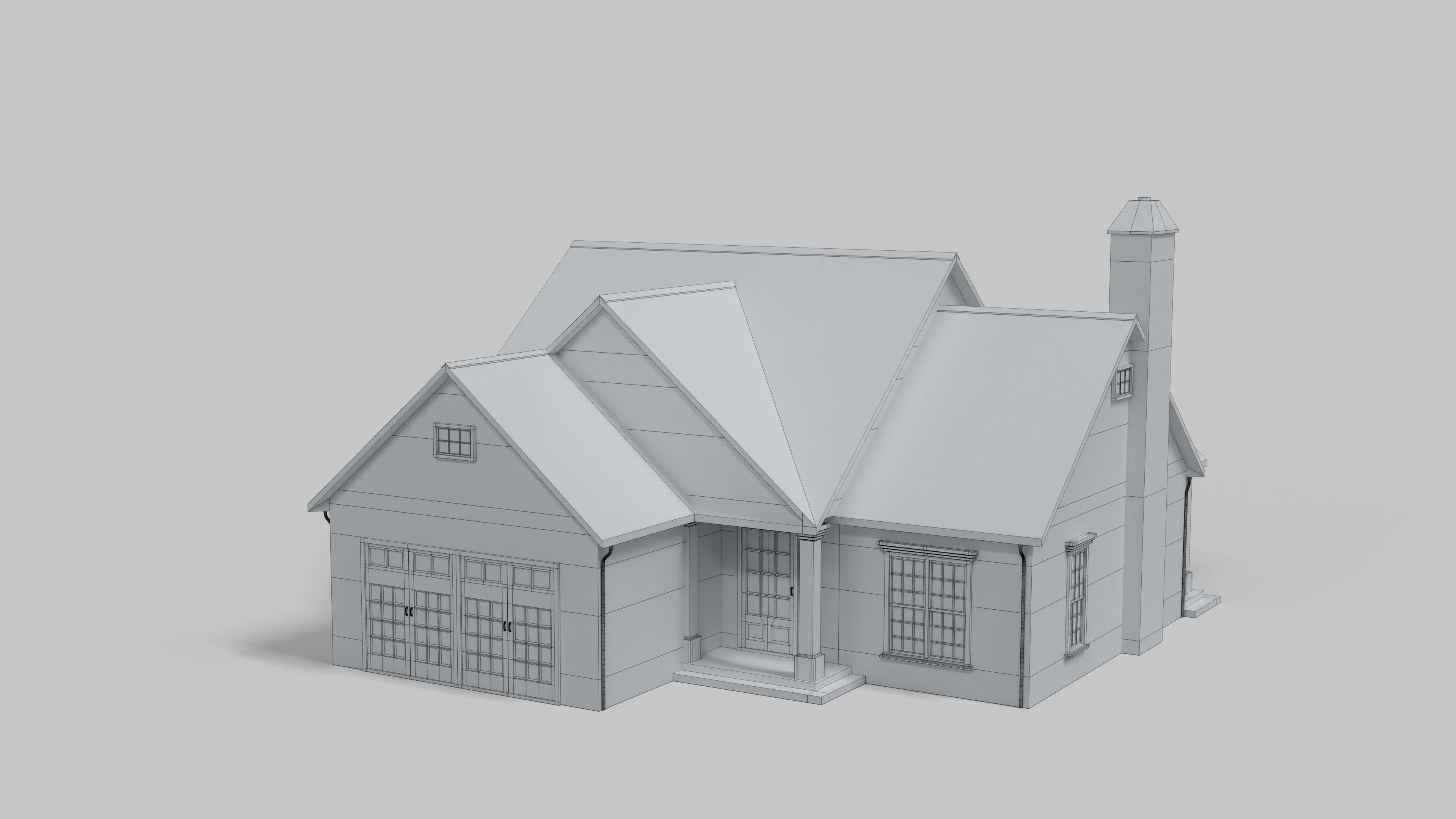 British House Design 05T2 Low-poly 3D model_8