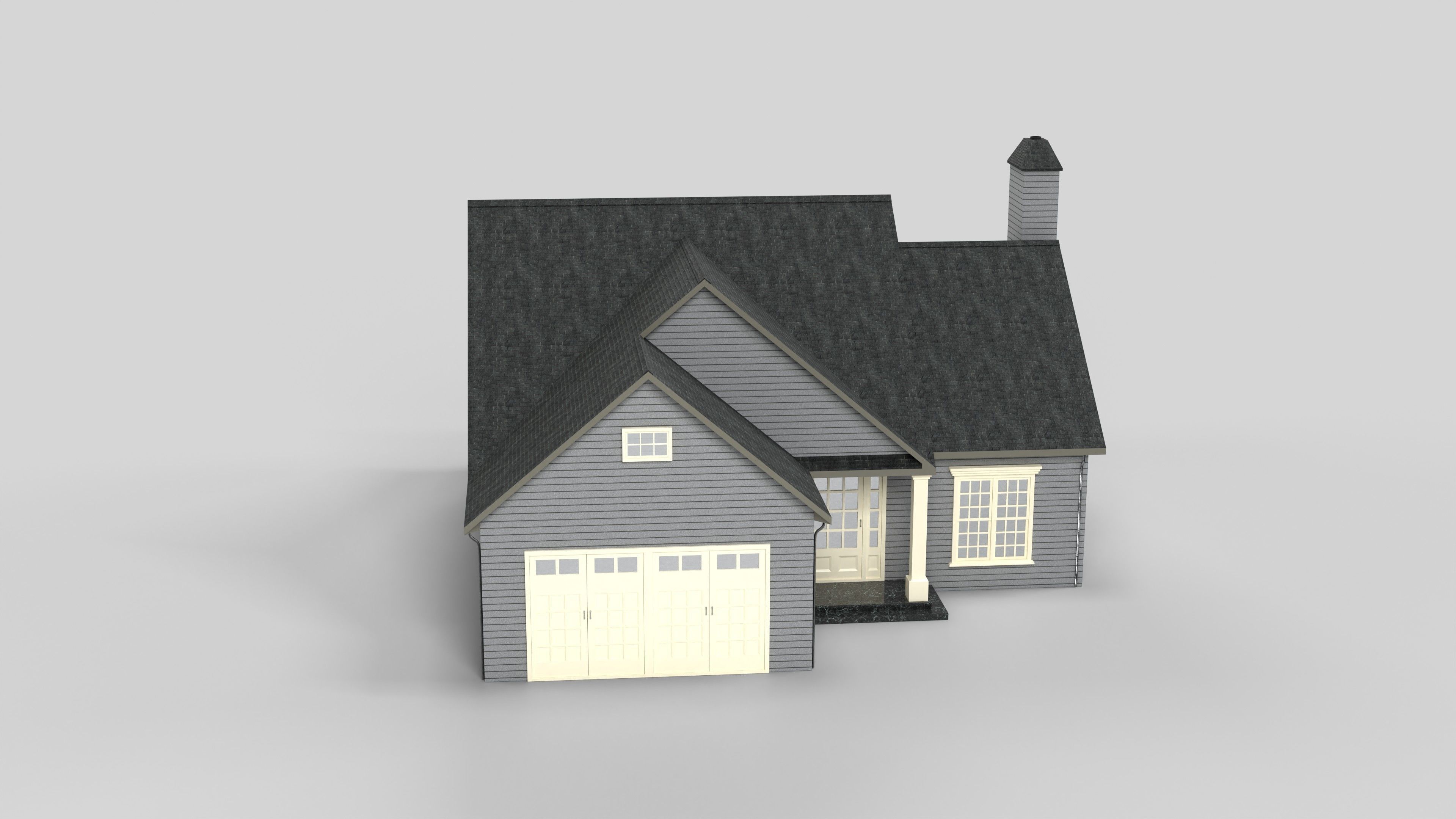 British House Design 05T2 Low-poly 3D model_3
