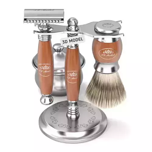 Shaving Kit with Wooden Handles