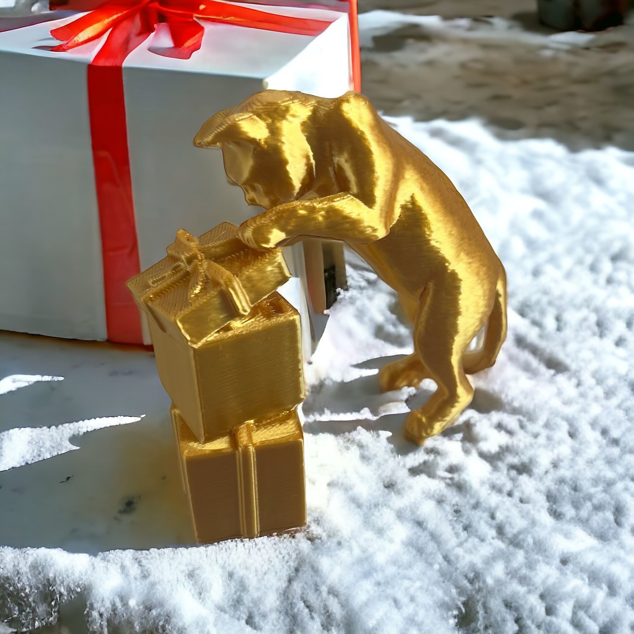 CHRISTMAS GIFT CAT 3D print model_1