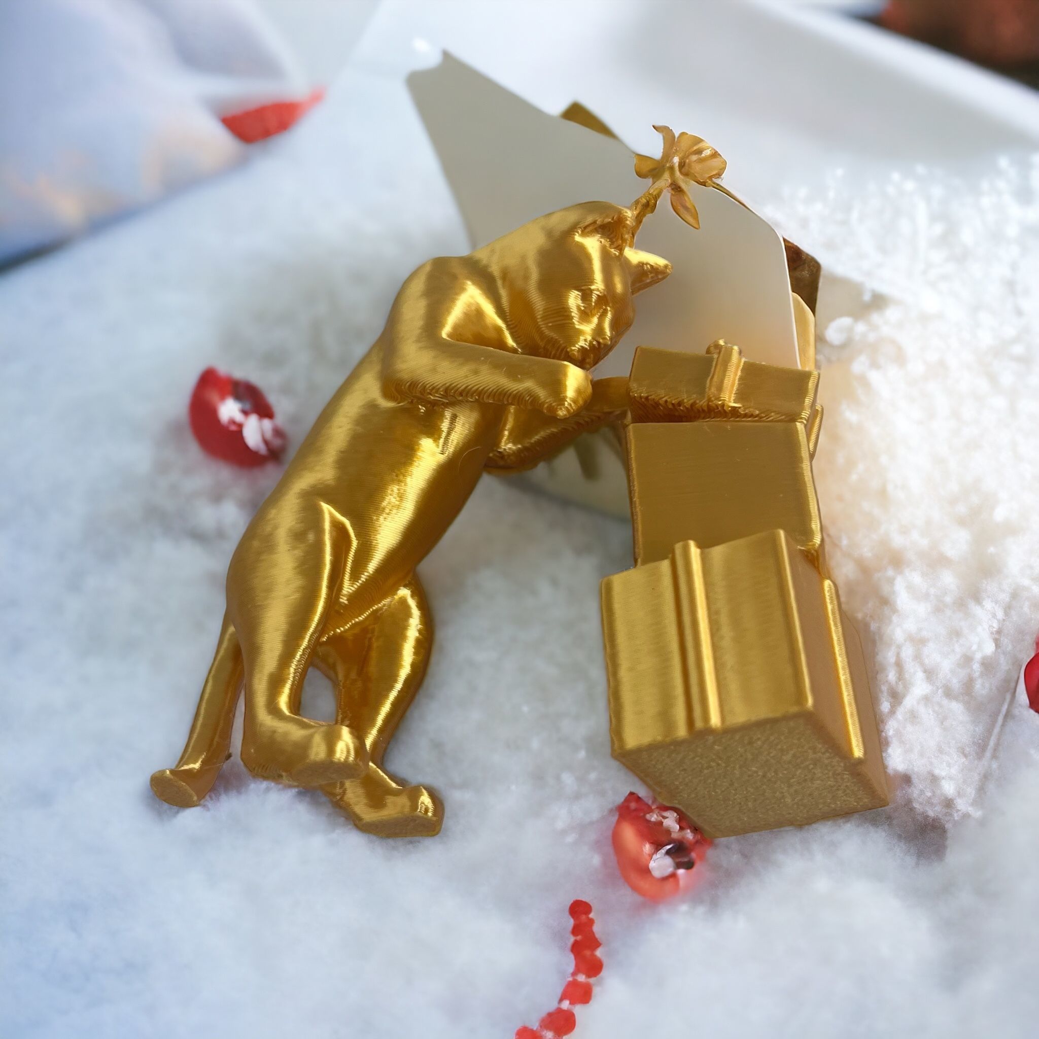 CHRISTMAS GIFT CAT 3D print model_2