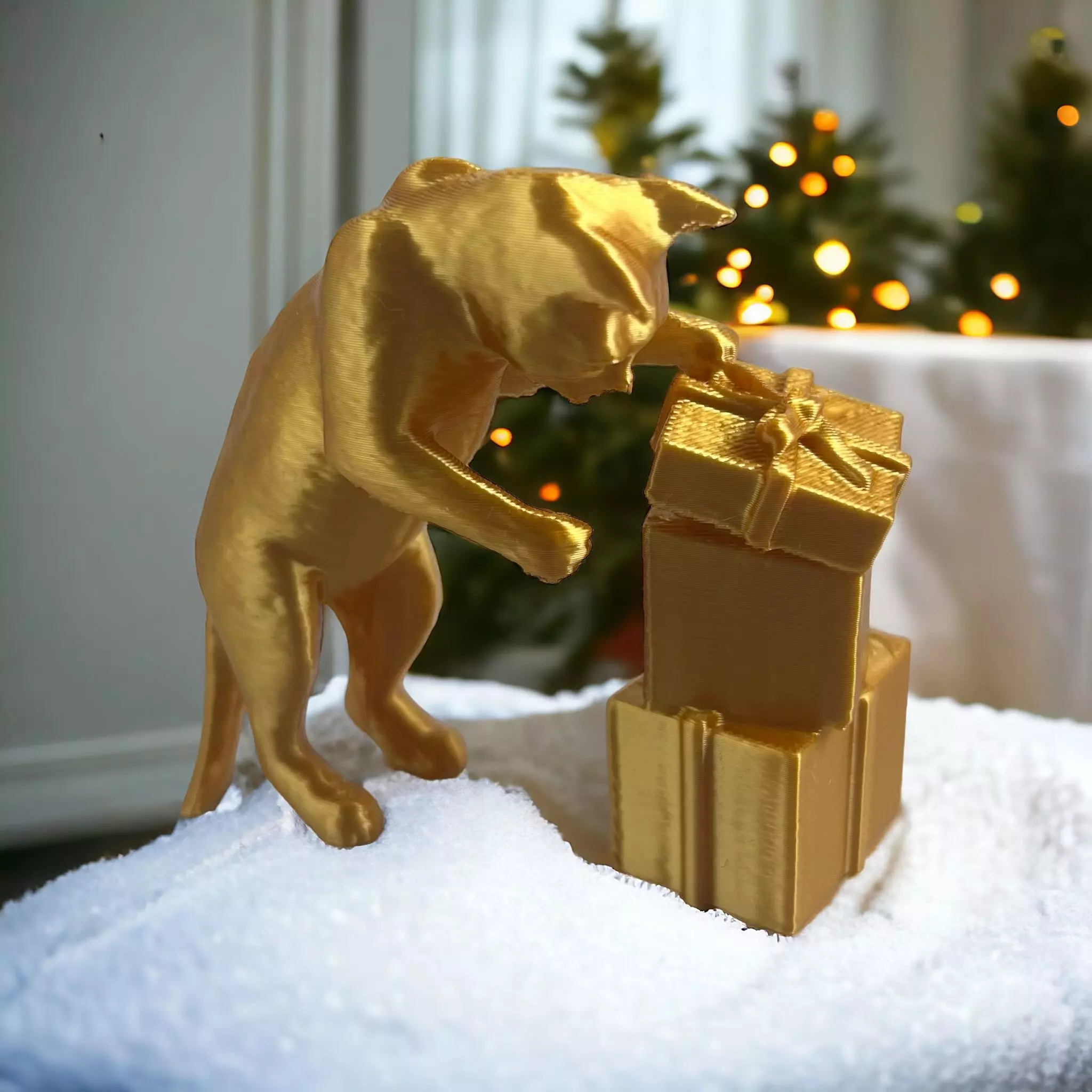 CHRISTMAS GIFT CAT 3D print model_0