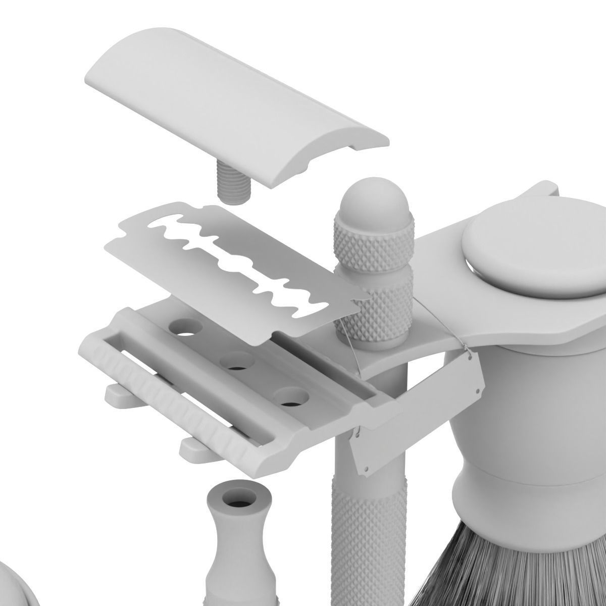 Shaving Kit with Metal Handles 3D model_8