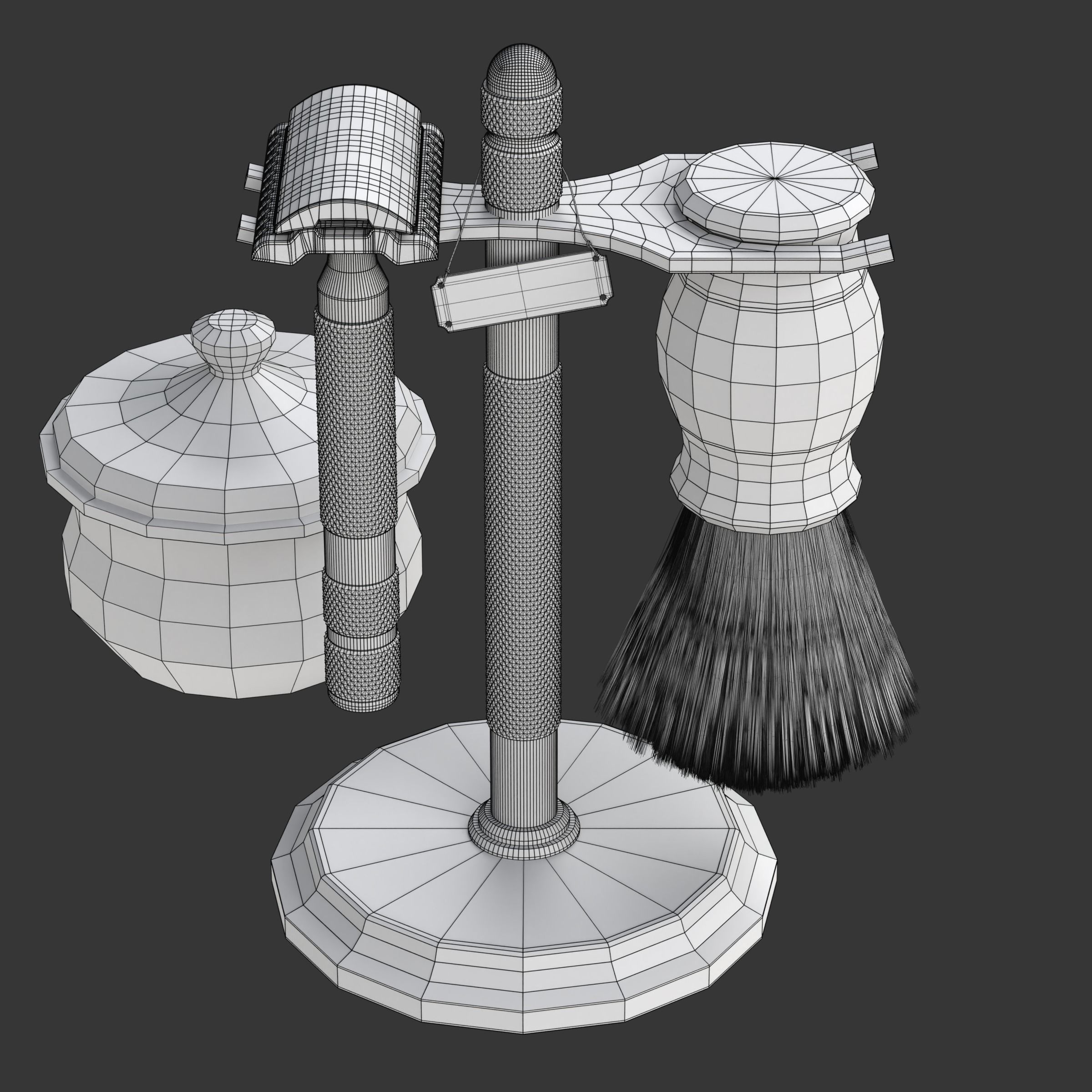 Shaving Kit with Metal Handles 3D model_14