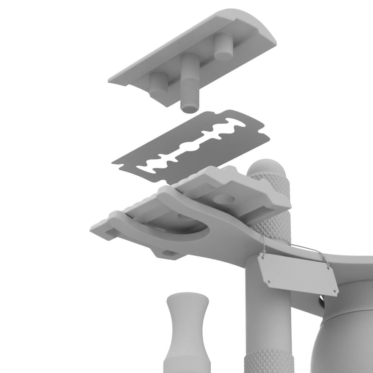 Shaving Kit with Metal Handles 3D model_9