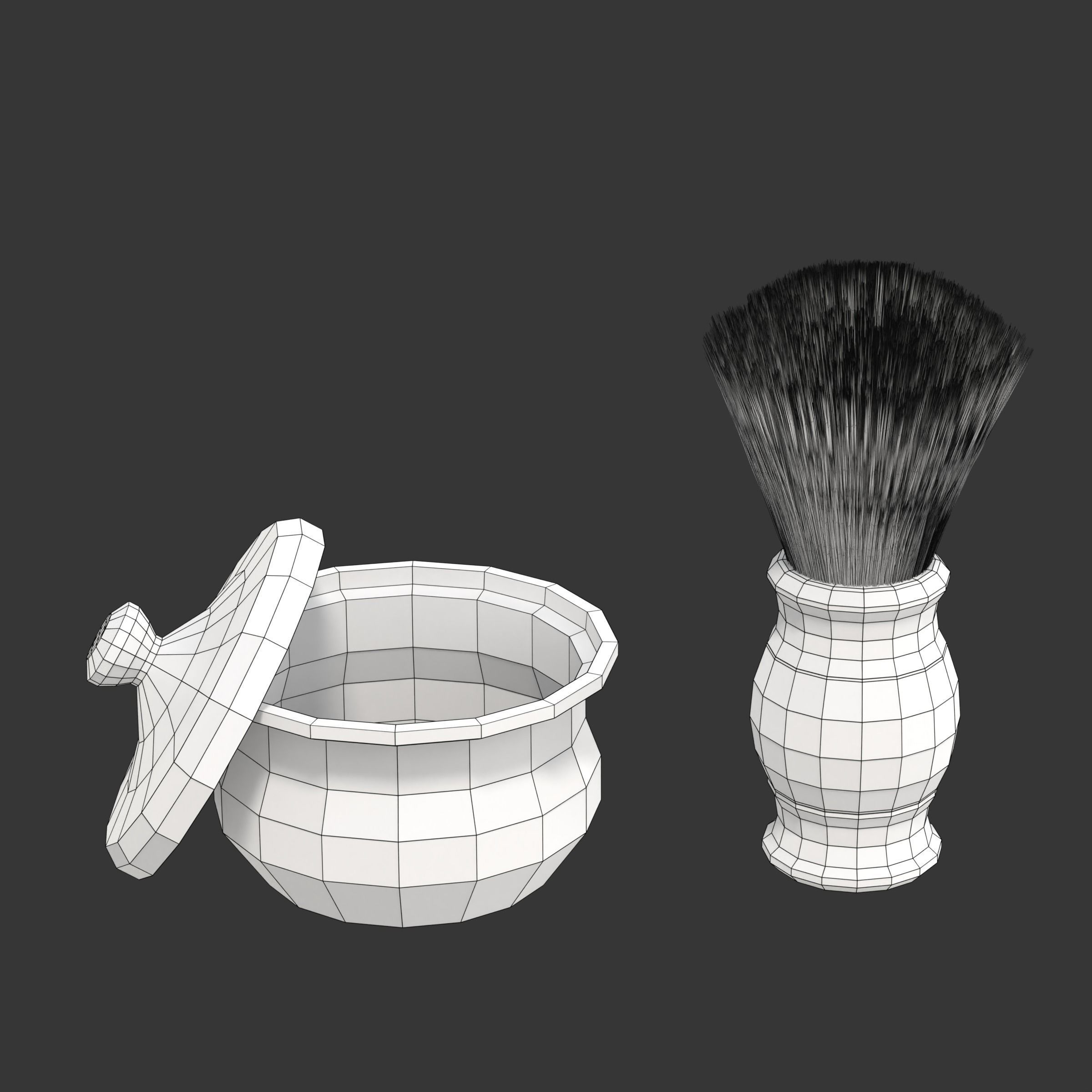 Shaving Kit with Metal Handles 3D model_17