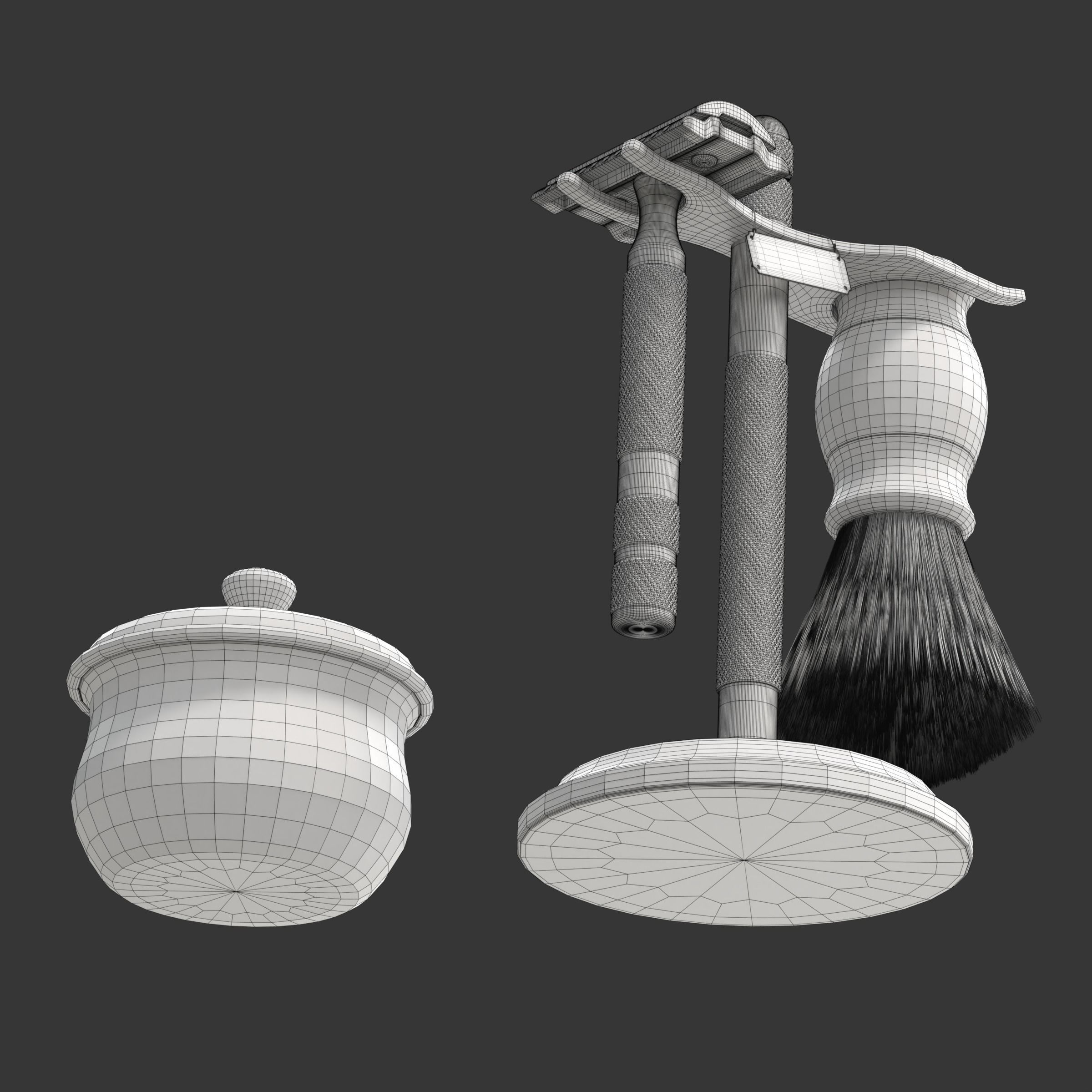 Shaving Kit with Metal Handles 3D model_19