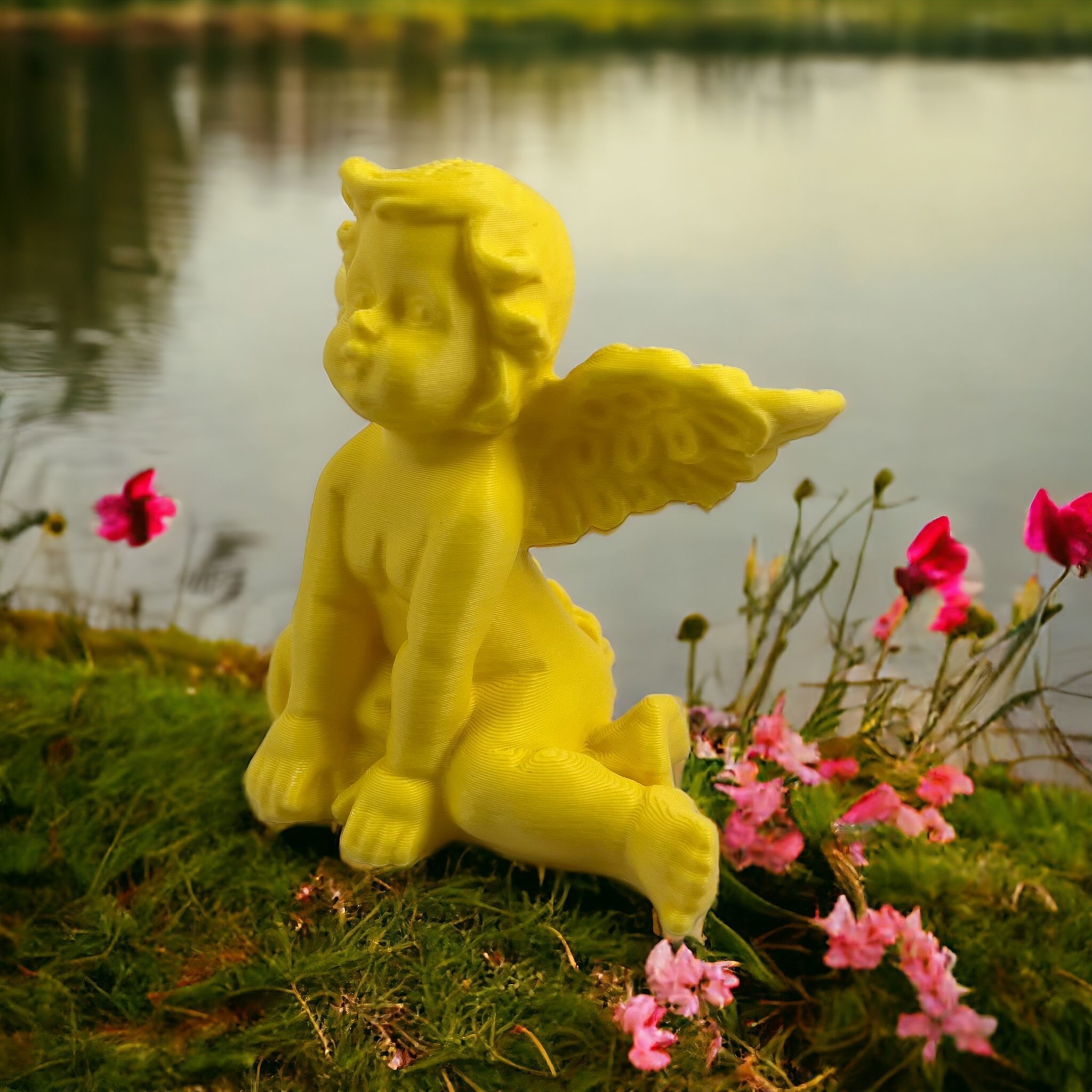 SITTING ANGEL 3D print model_2