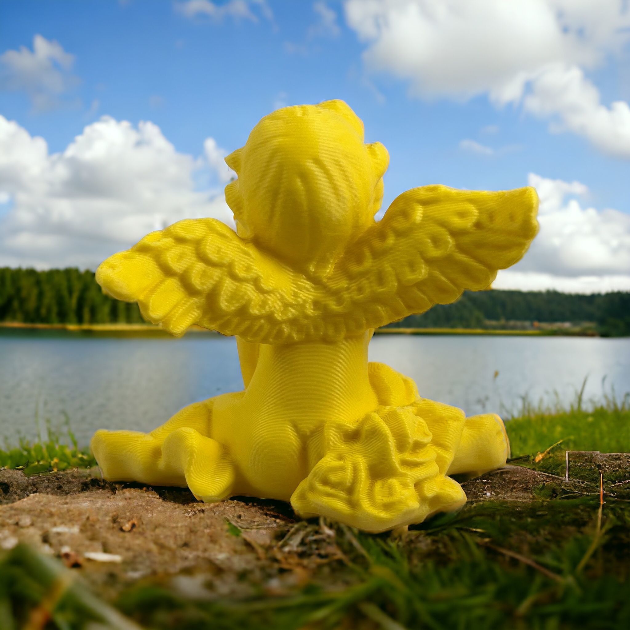 SITTING ANGEL 3D print model_3
