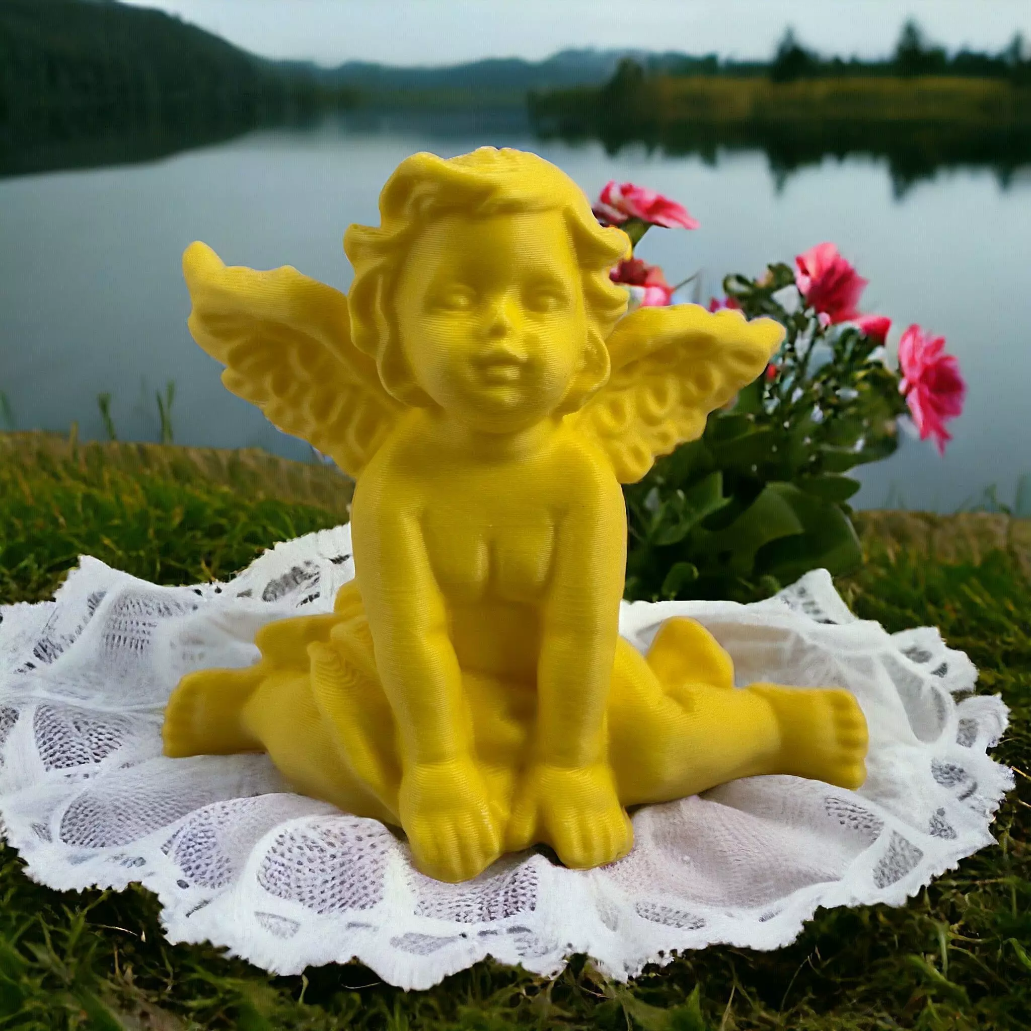 SITTING ANGEL 3D print model_0