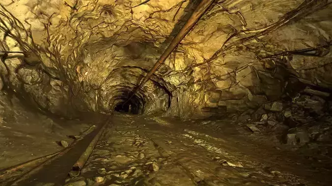 Old underground mine excavation - pipe 3D model