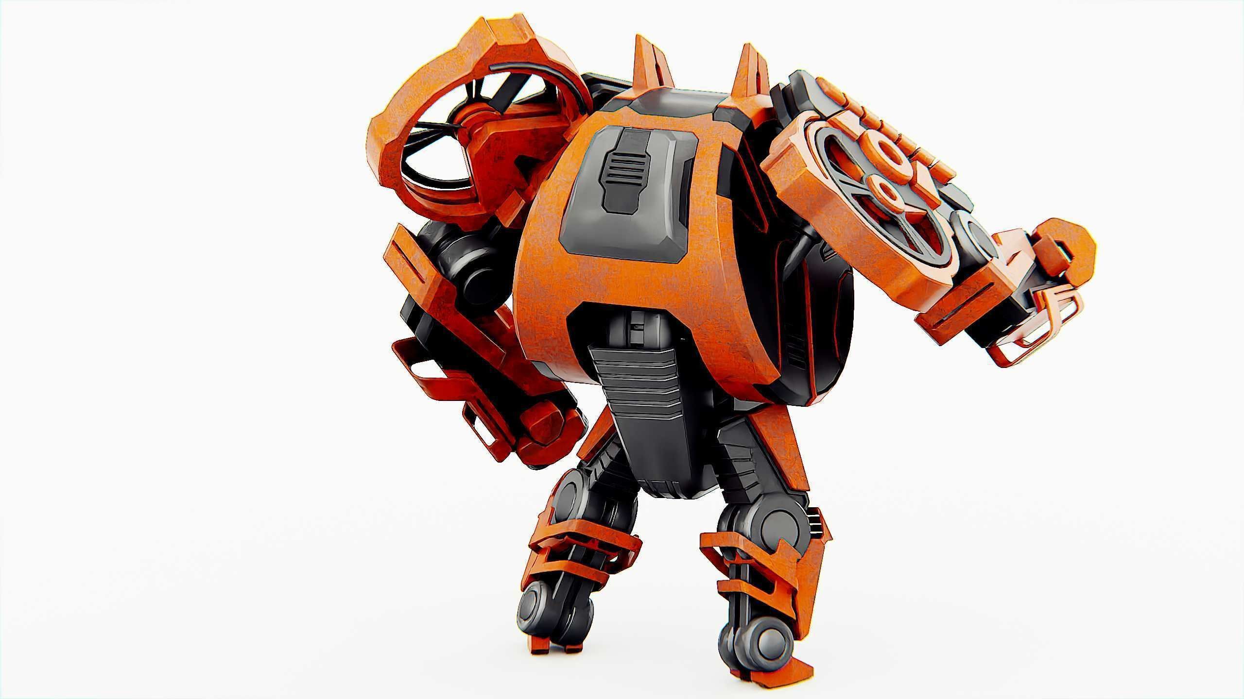 MILITARY ROBOT C-200 Rigged for Unreal Engine - Unity - MIXAMO 3D model_13