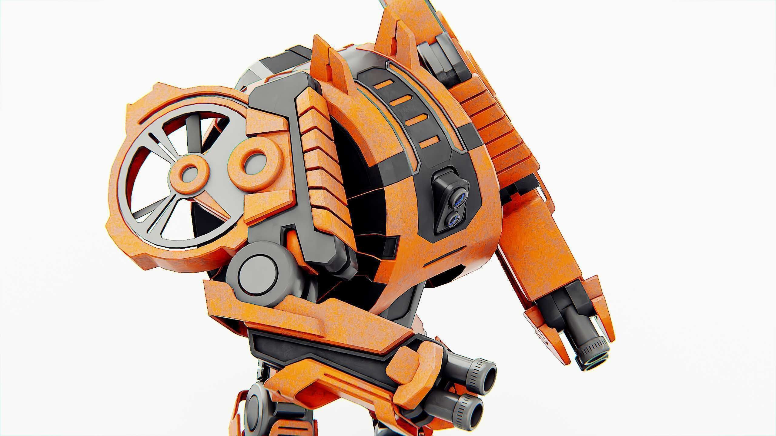 MILITARY ROBOT C-200 Rigged for Unreal Engine - Unity - MIXAMO 3D model_27