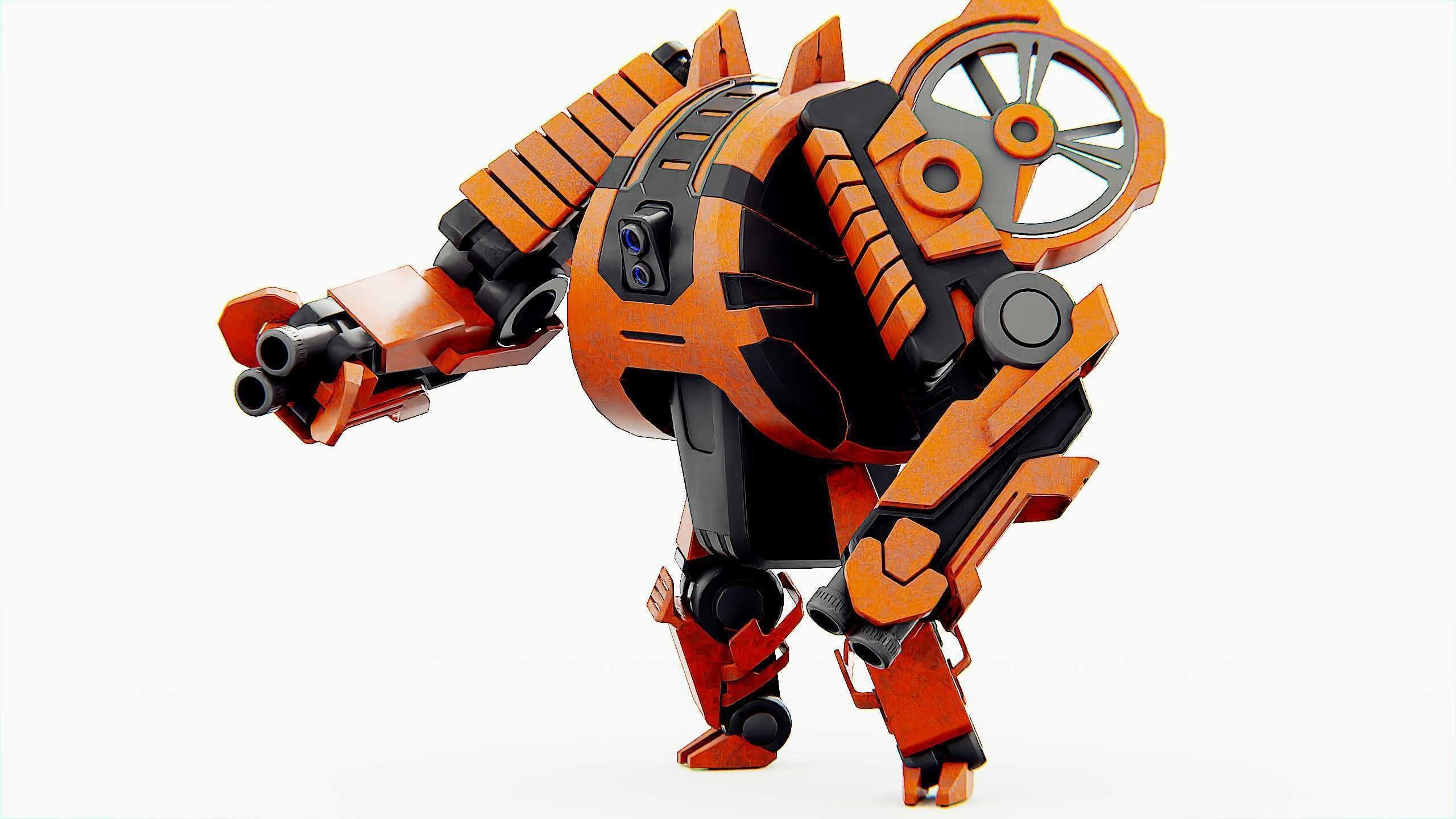 MILITARY ROBOT C-200 Rigged for Unreal Engine - Unity - MIXAMO 3D model_24