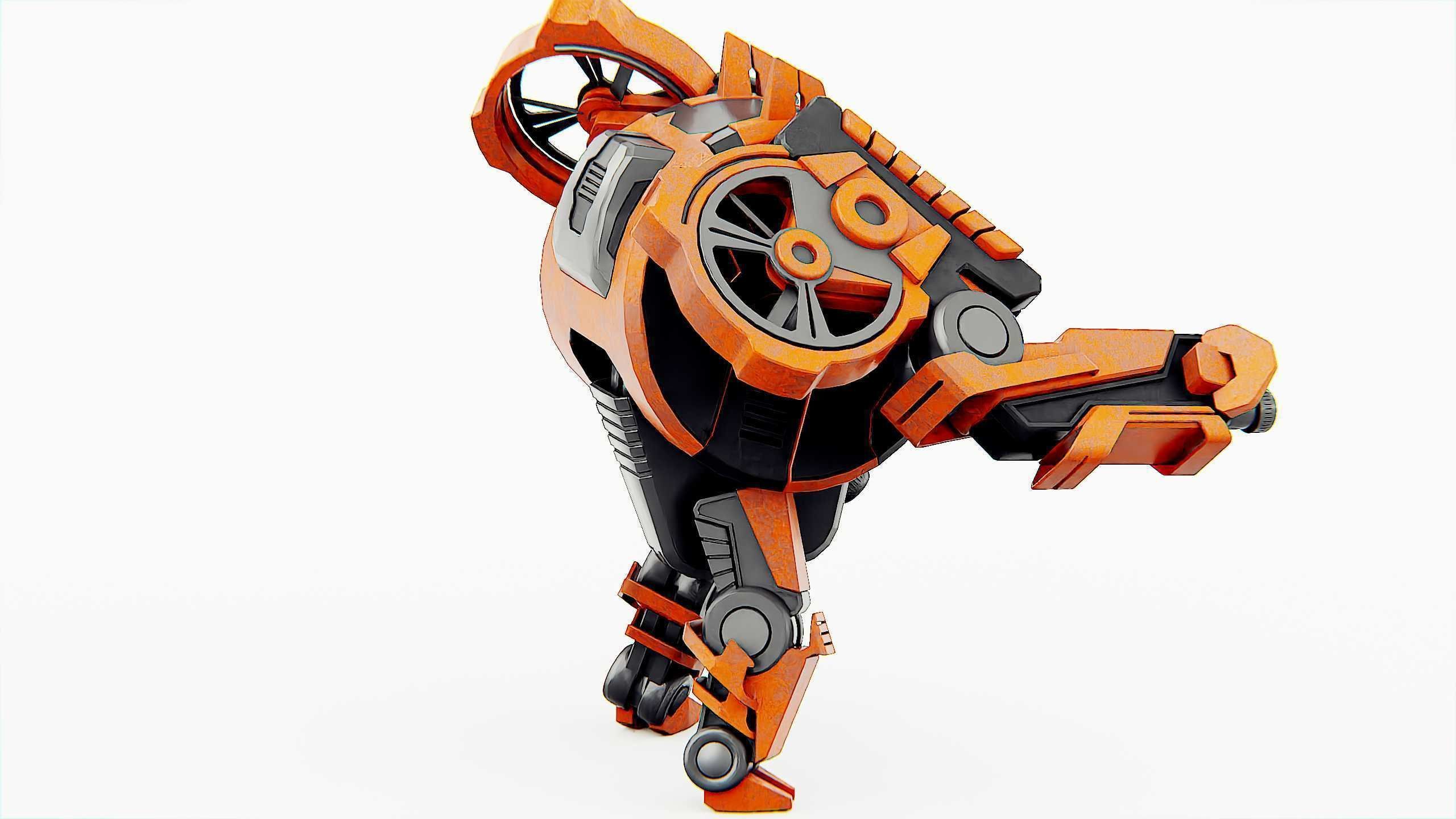 MILITARY ROBOT C-200 Rigged for Unreal Engine - Unity - MIXAMO 3D model_9