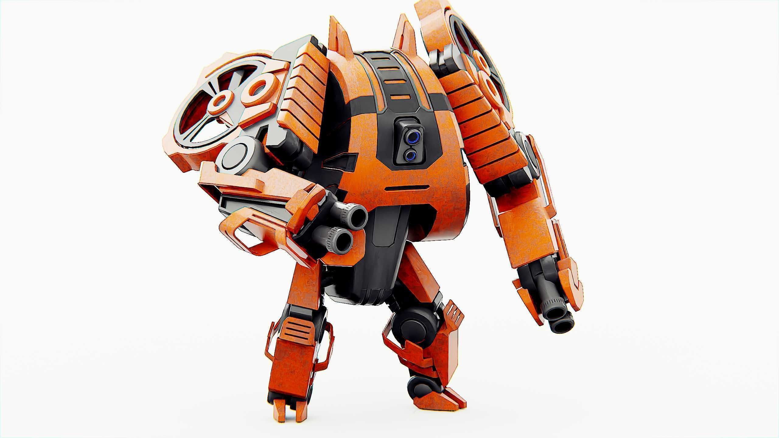 MILITARY ROBOT C-200 Rigged for Unreal Engine - Unity - MIXAMO 3D model_2