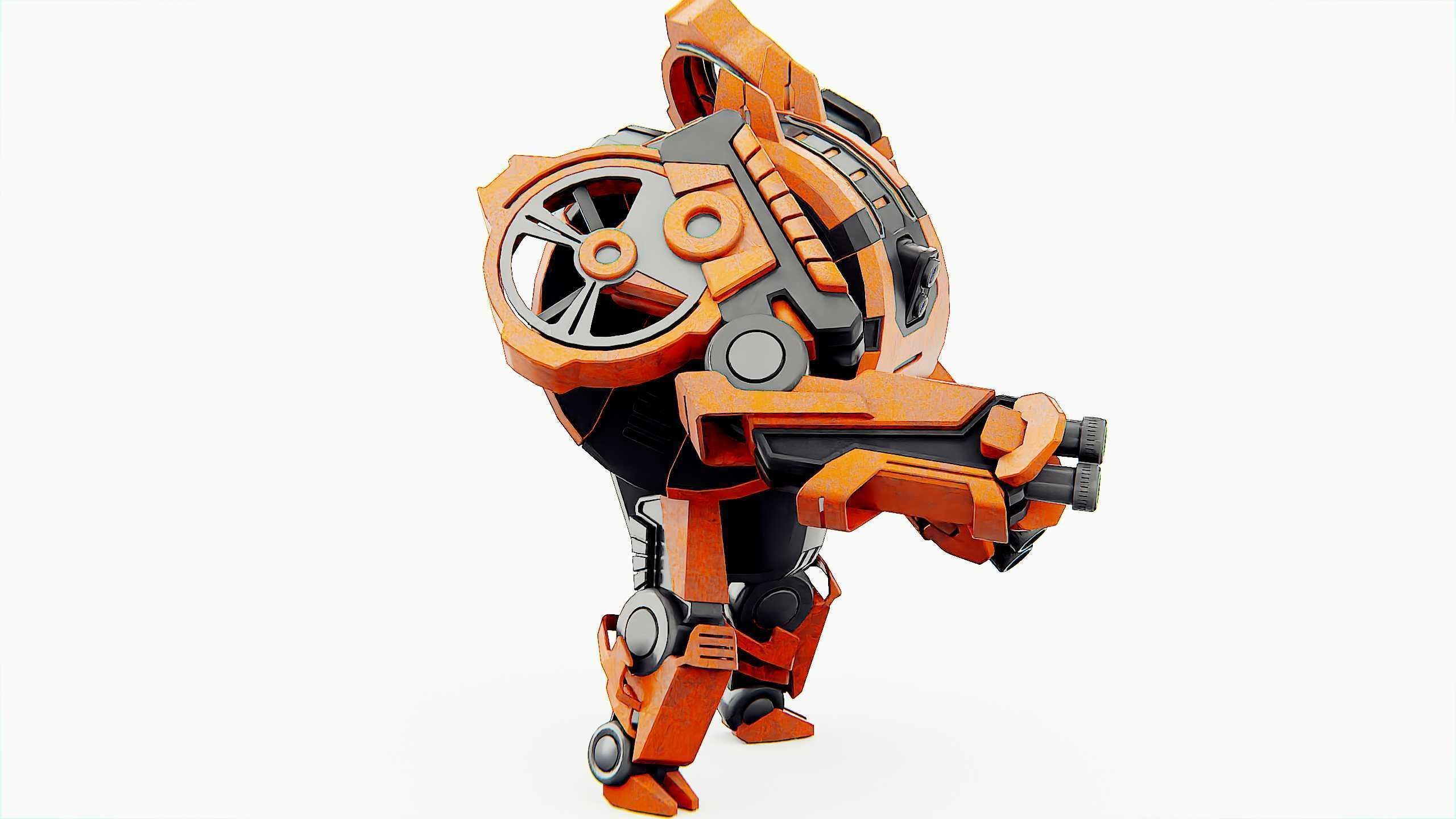 MILITARY ROBOT C-200 Rigged for Unreal Engine - Unity - MIXAMO 3D model_6