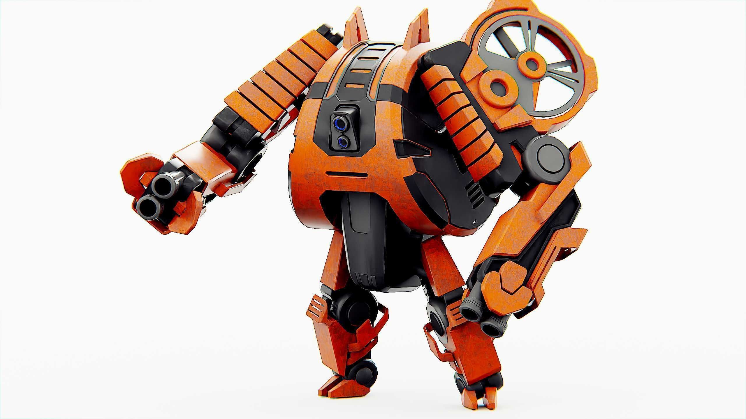 MILITARY ROBOT C-200 Rigged for Unreal Engine - Unity - MIXAMO 3D model_25