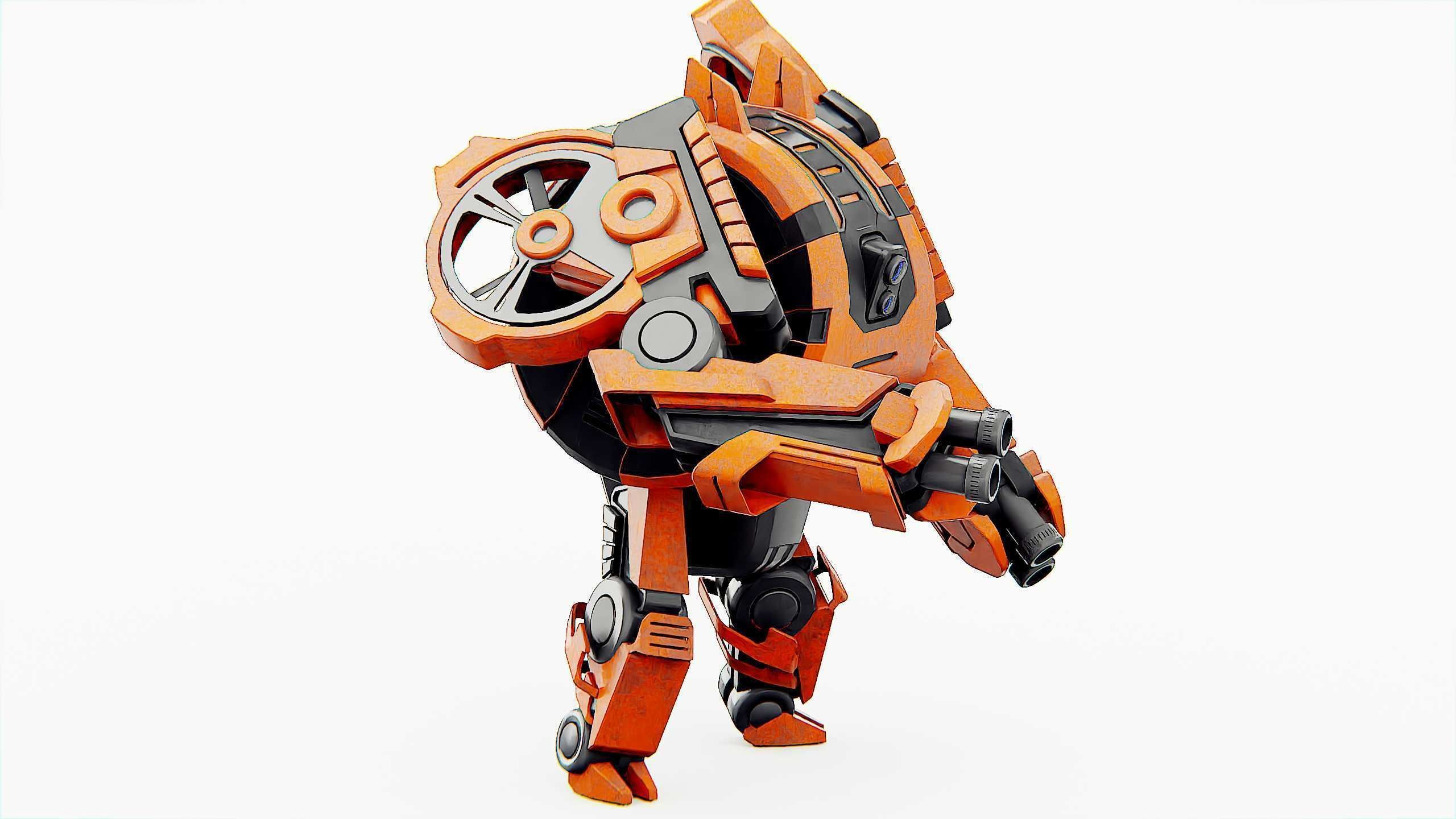 MILITARY ROBOT C-200 Rigged for Unreal Engine - Unity - MIXAMO 3D model_5