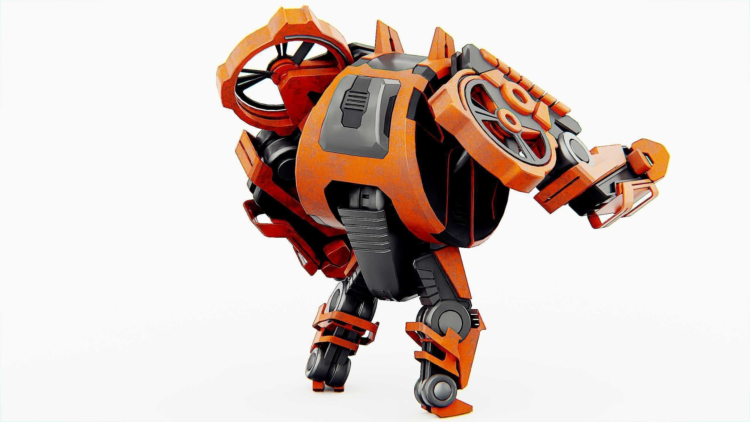 MILITARY ROBOT C-200 Rigged for Unreal Engine - Unity - MIXAMO 3D model_12