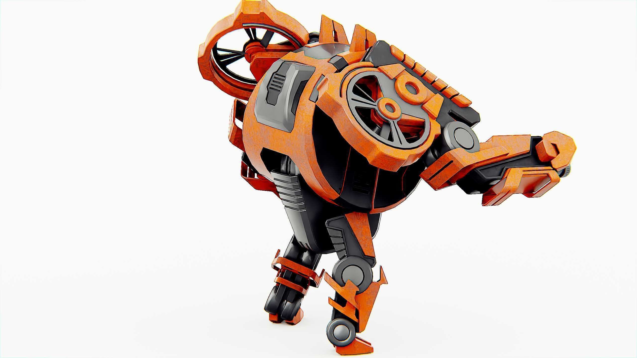 MILITARY ROBOT C-200 Rigged for Unreal Engine - Unity - MIXAMO 3D model_10