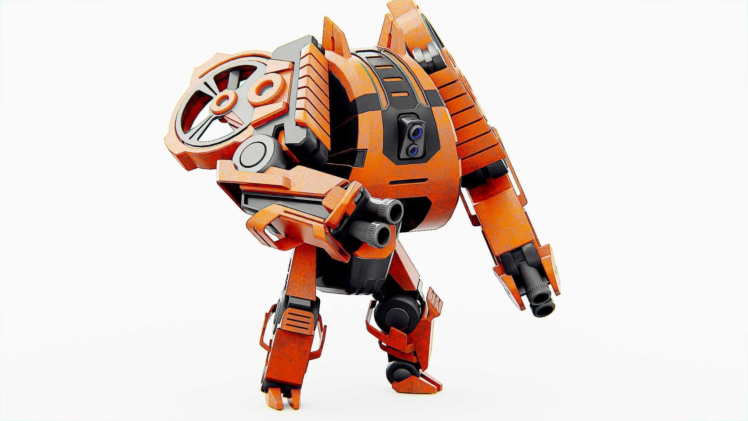 MILITARY ROBOT C-200 Rigged for Unreal Engine - Unity - MIXAMO 3D model_3