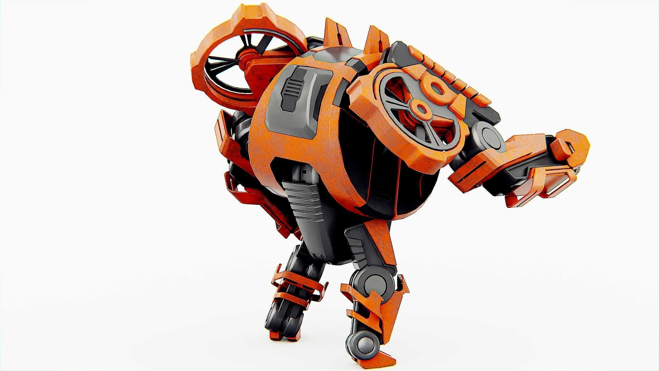 MILITARY ROBOT C-200 Rigged for Unreal Engine - Unity - MIXAMO 3D model_11