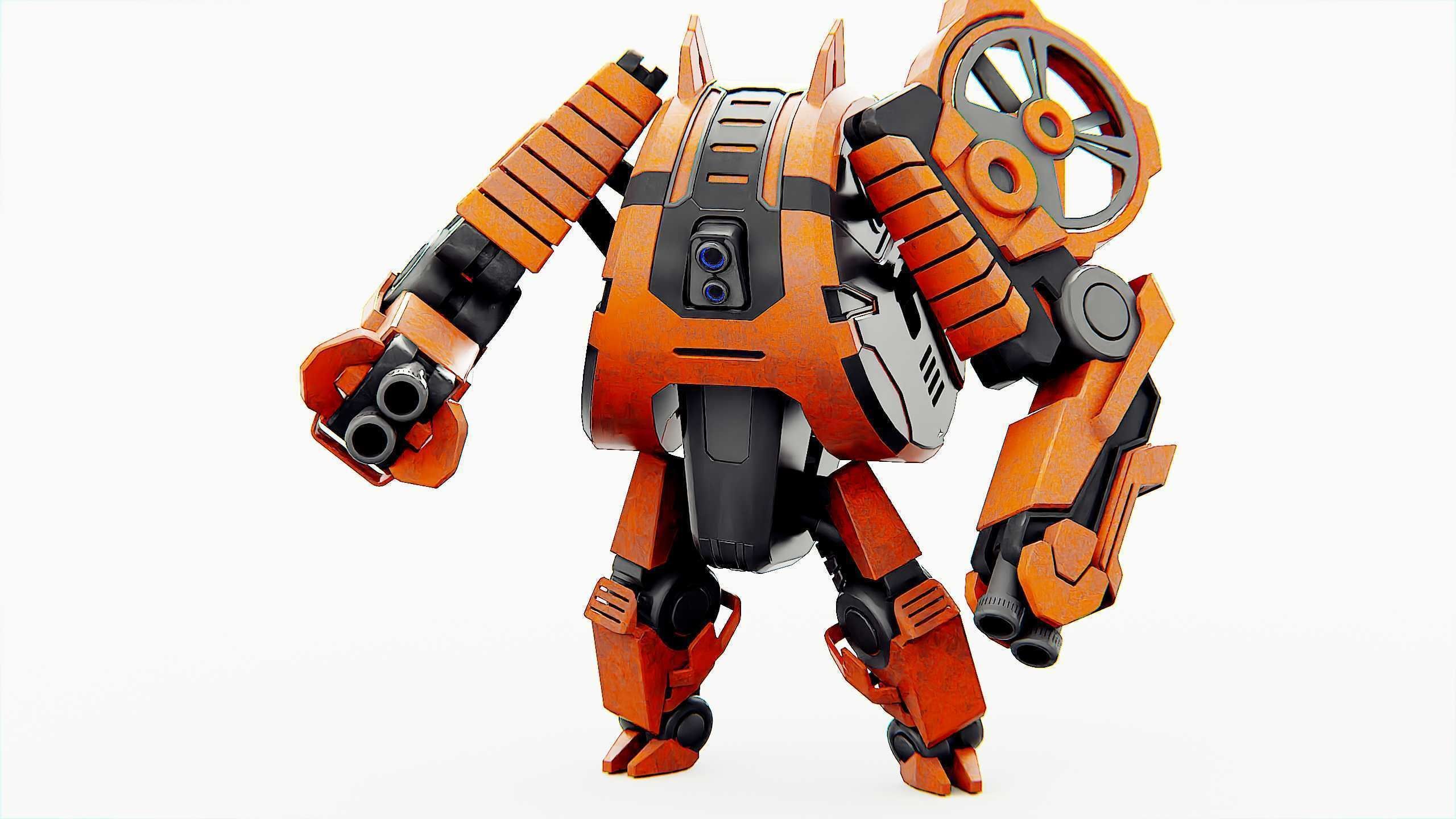 MILITARY ROBOT C-200 Rigged for Unreal Engine - Unity - MIXAMO 3D model_26