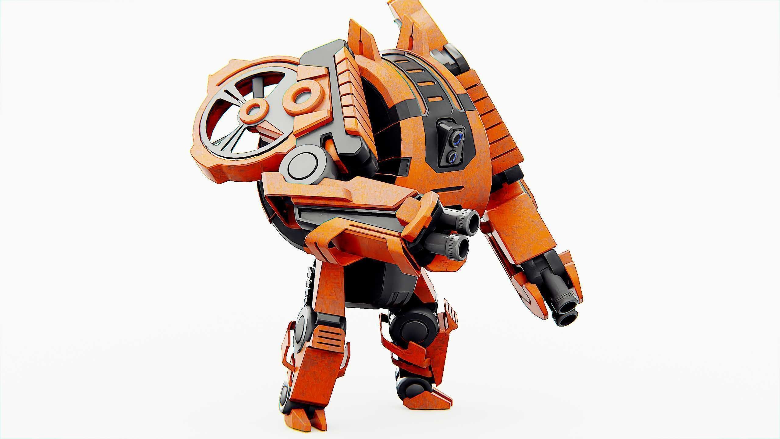 MILITARY ROBOT C-200 Rigged for Unreal Engine - Unity - MIXAMO 3D model_4