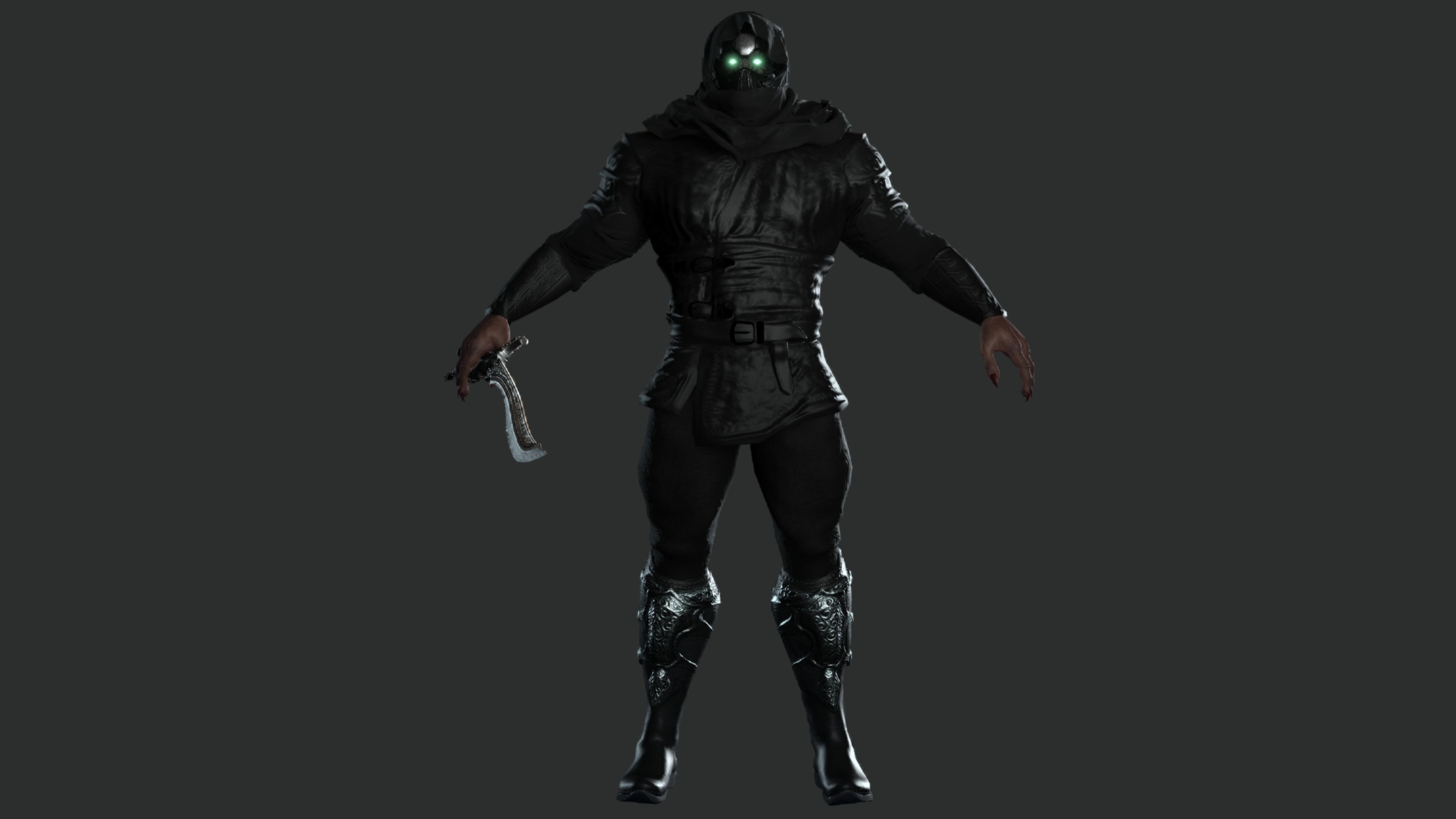 AAA 3D MODEL FANTASY MALE CHARACTER - THE CYBORG WARRIOR 01 Low-poly 3D model_11