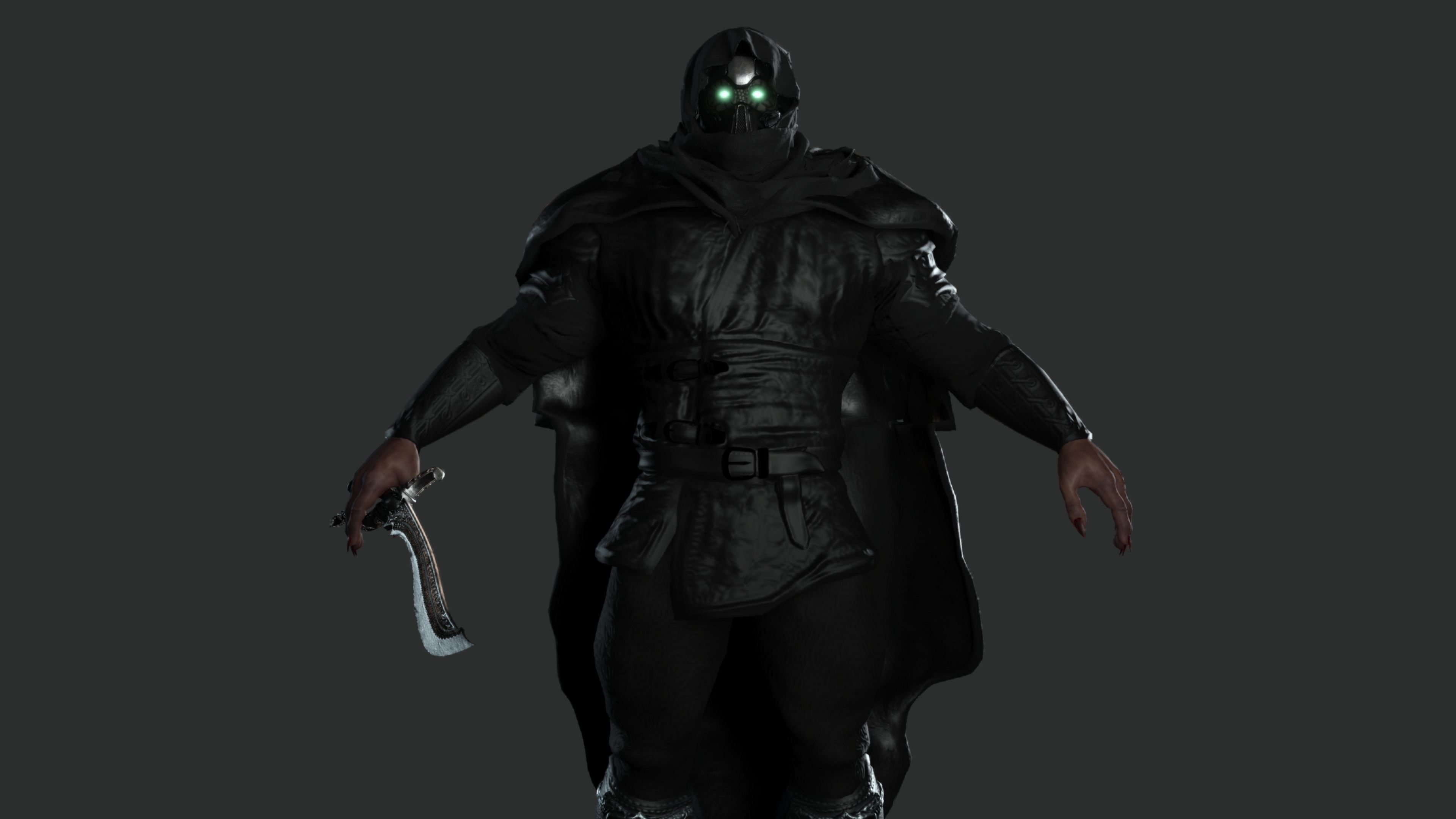 AAA 3D MODEL FANTASY MALE CHARACTER - THE CYBORG WARRIOR 01 Low-poly 3D model_3