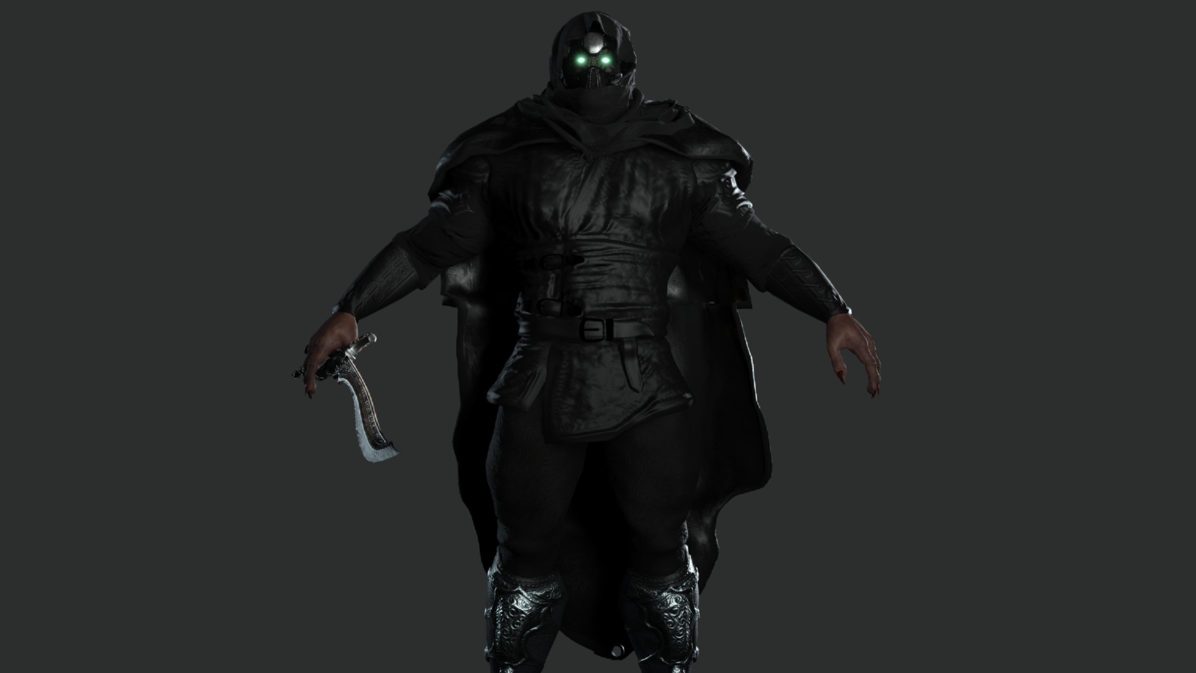 AAA 3D MODEL FANTASY MALE CHARACTER - THE CYBORG WARRIOR 01 Low-poly 3D model_2