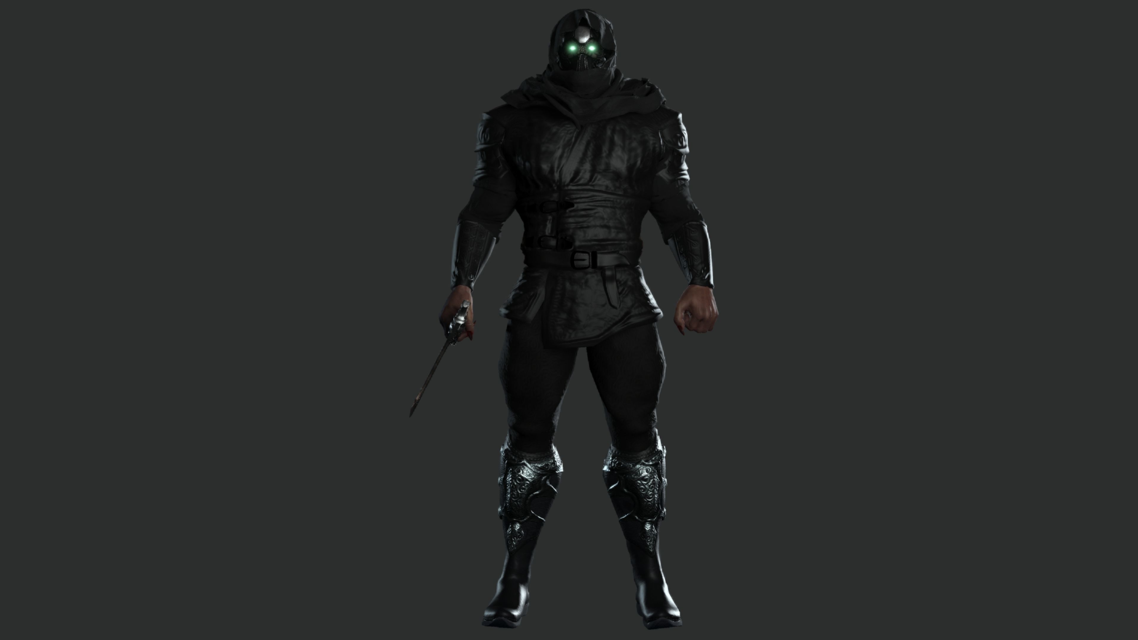 AAA 3D MODEL FANTASY MALE CHARACTER - THE CYBORG WARRIOR 01 Low-poly 3D model_10