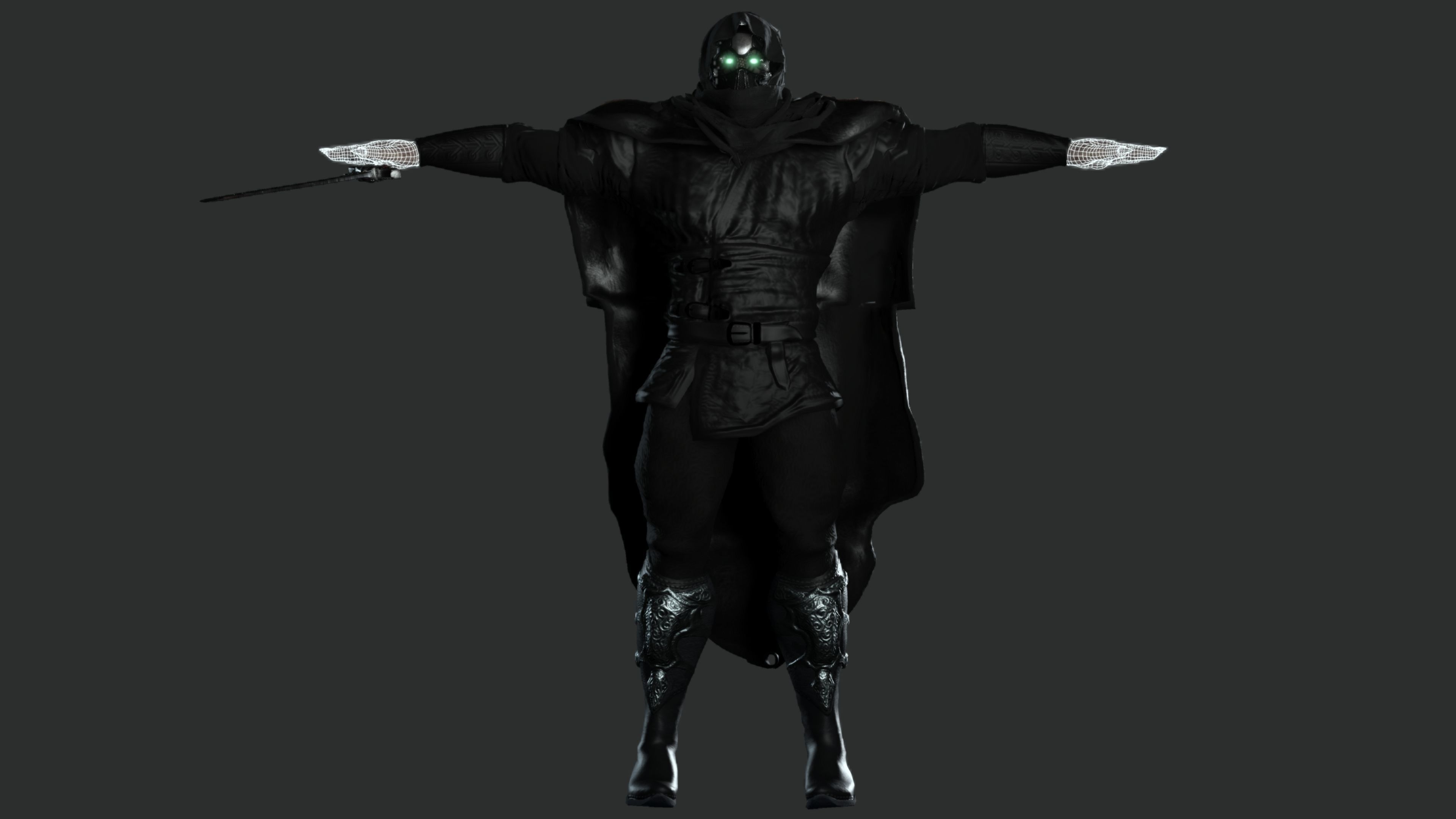 AAA 3D MODEL FANTASY MALE CHARACTER - THE CYBORG WARRIOR 01 Low-poly 3D model_15
