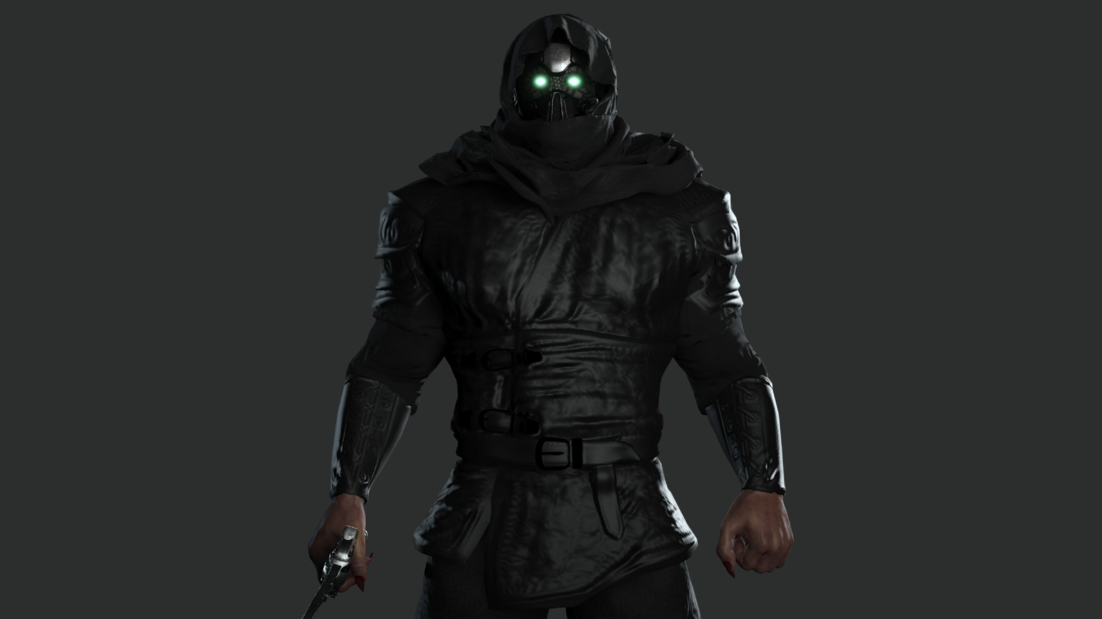 AAA 3D MODEL FANTASY MALE CHARACTER - THE CYBORG WARRIOR 01 Low-poly 3D model_8