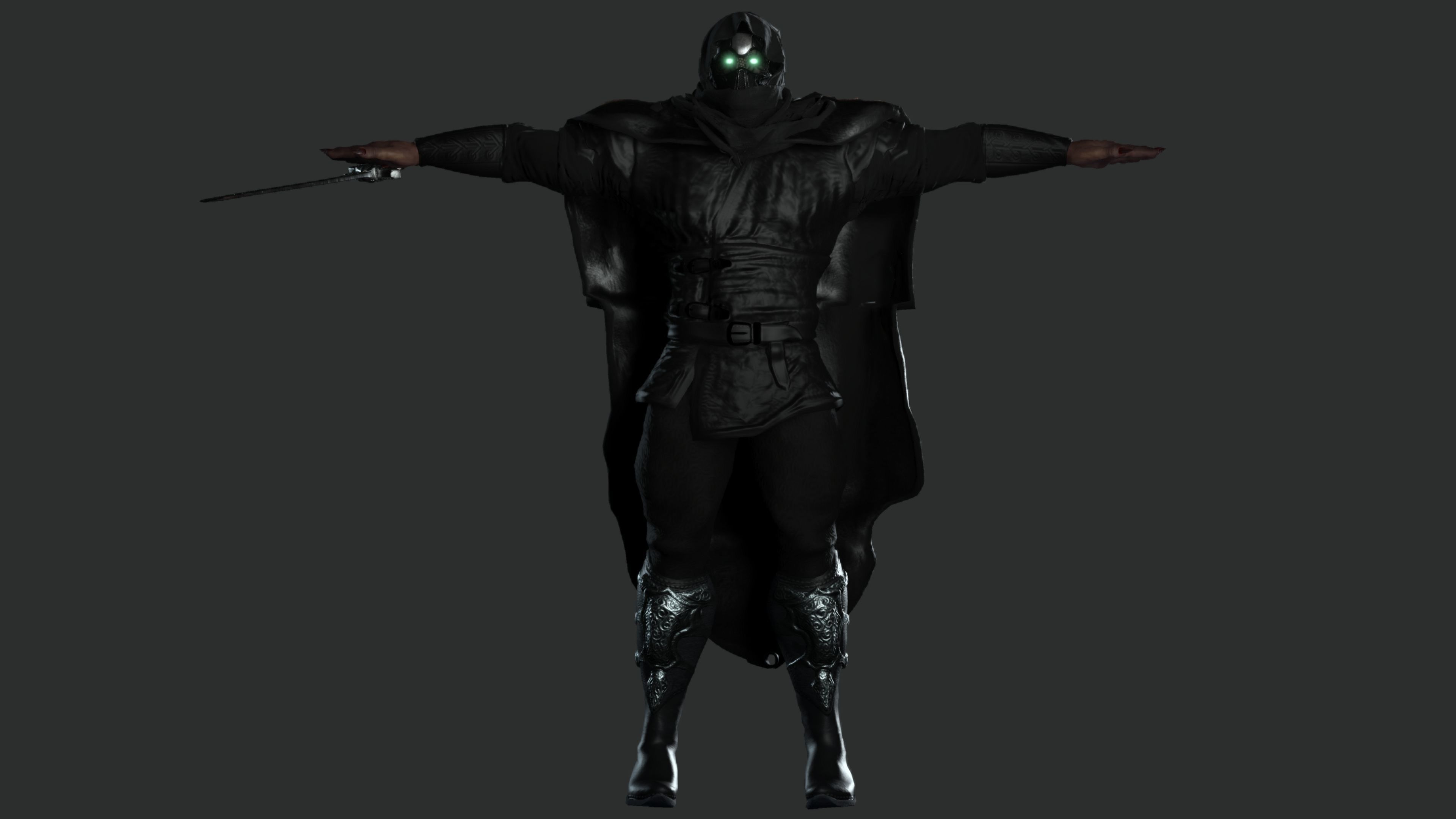 AAA 3D MODEL FANTASY MALE CHARACTER - THE CYBORG WARRIOR 01 Low-poly 3D model_13