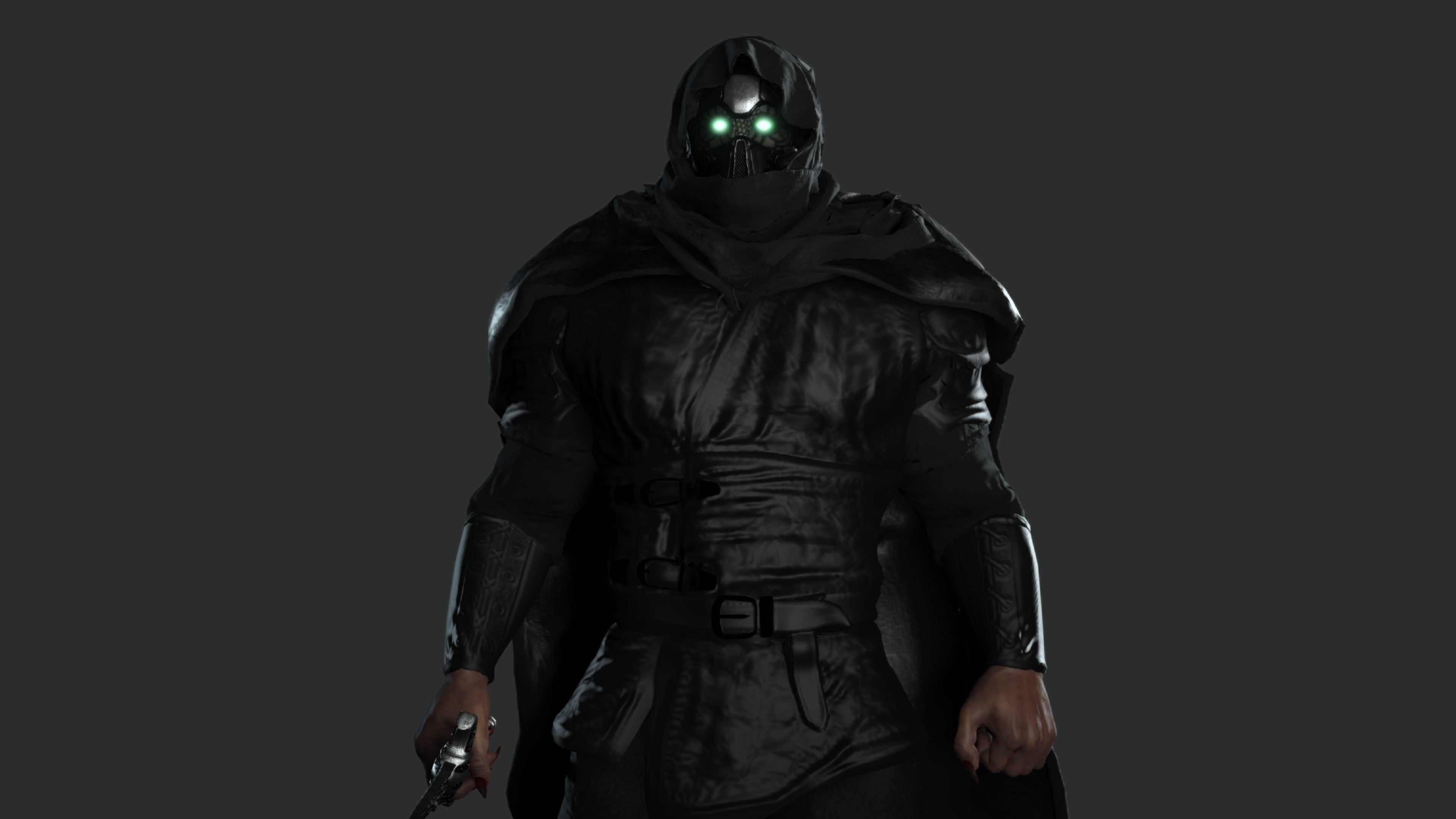 AAA 3D MODEL FANTASY MALE CHARACTER - THE CYBORG WARRIOR 01 Low-poly 3D model_7