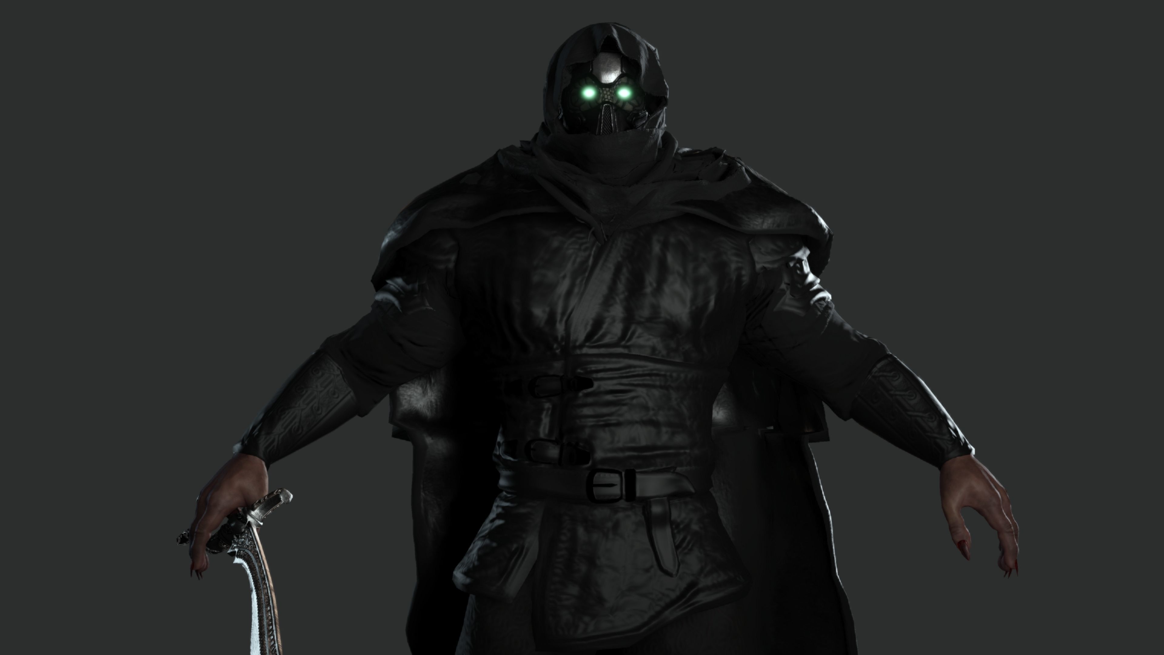 AAA 3D MODEL FANTASY MALE CHARACTER - THE CYBORG WARRIOR 01 Low-poly 3D model_5