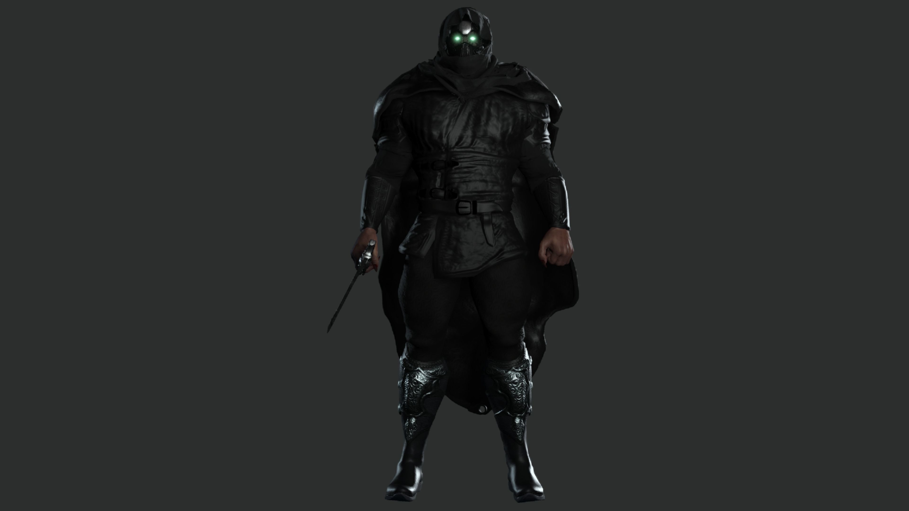 AAA 3D MODEL FANTASY MALE CHARACTER - THE CYBORG WARRIOR 01 Low-poly 3D model_9