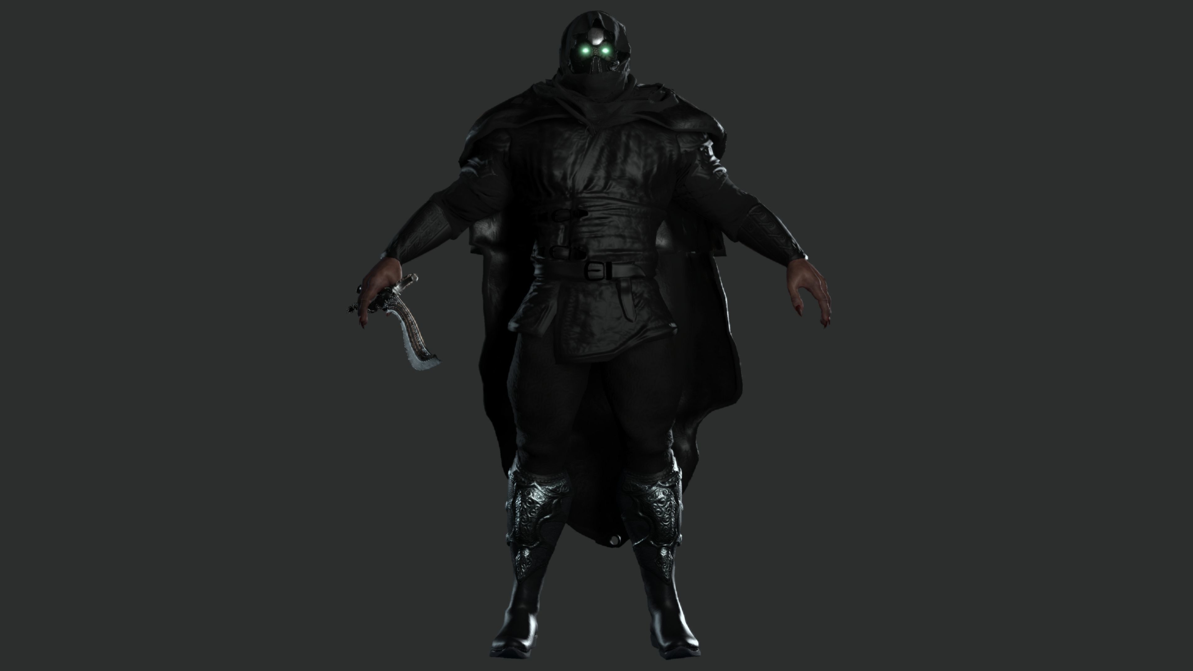 AAA 3D MODEL FANTASY MALE CHARACTER - THE CYBORG WARRIOR 01 Low-poly 3D model_1